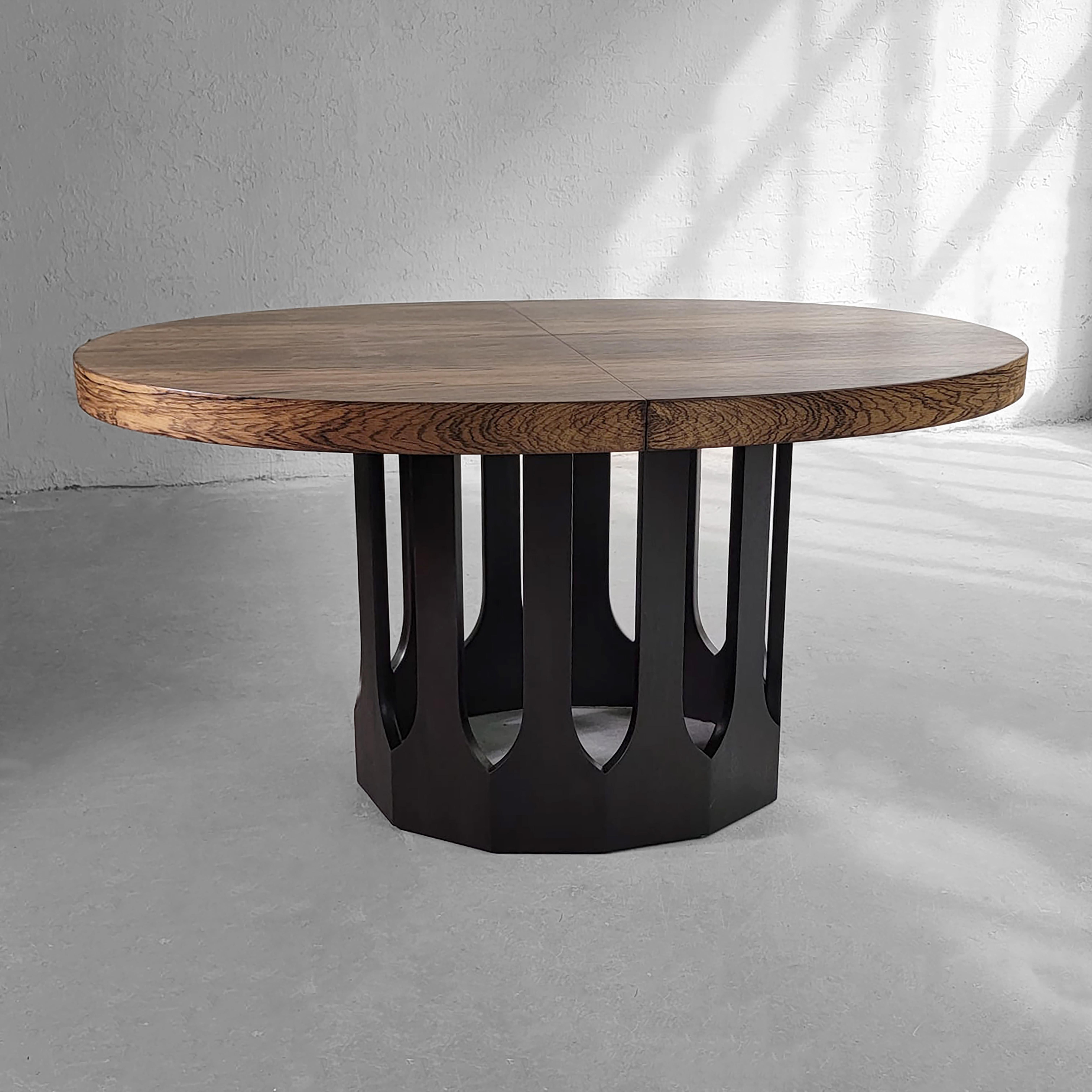 20th Century Harvey Probber Oval Rosewood Extension Dining Table With Cut-Out Base