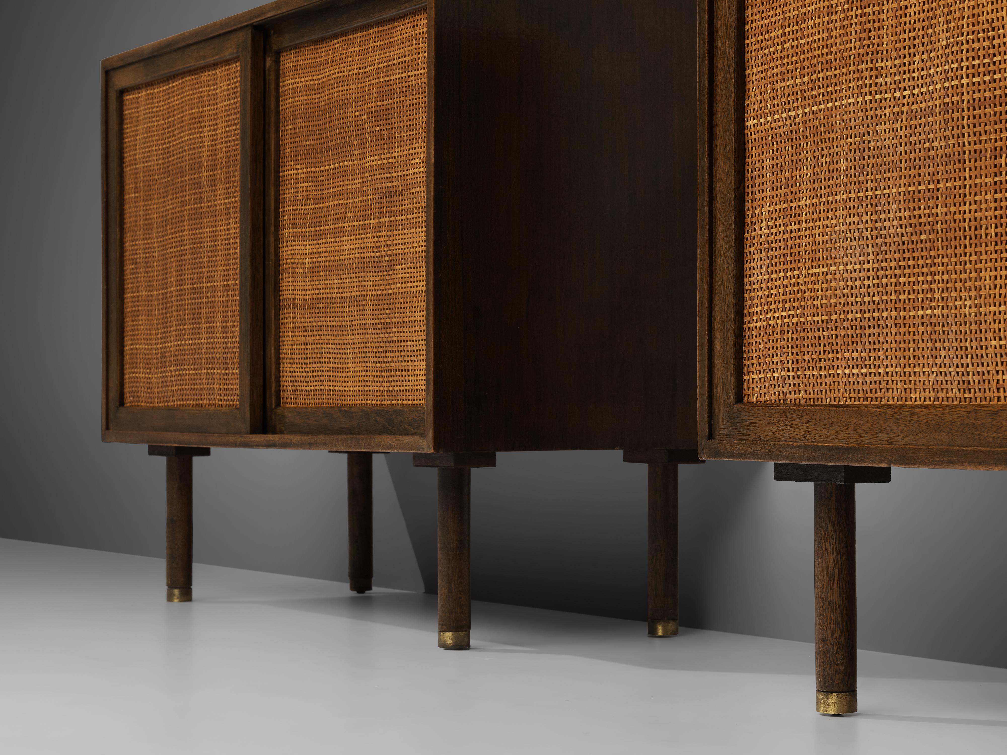 Harvey Probber Pair of Cabinets in Mahogany and Cane In Good Condition In Waalwijk, NL