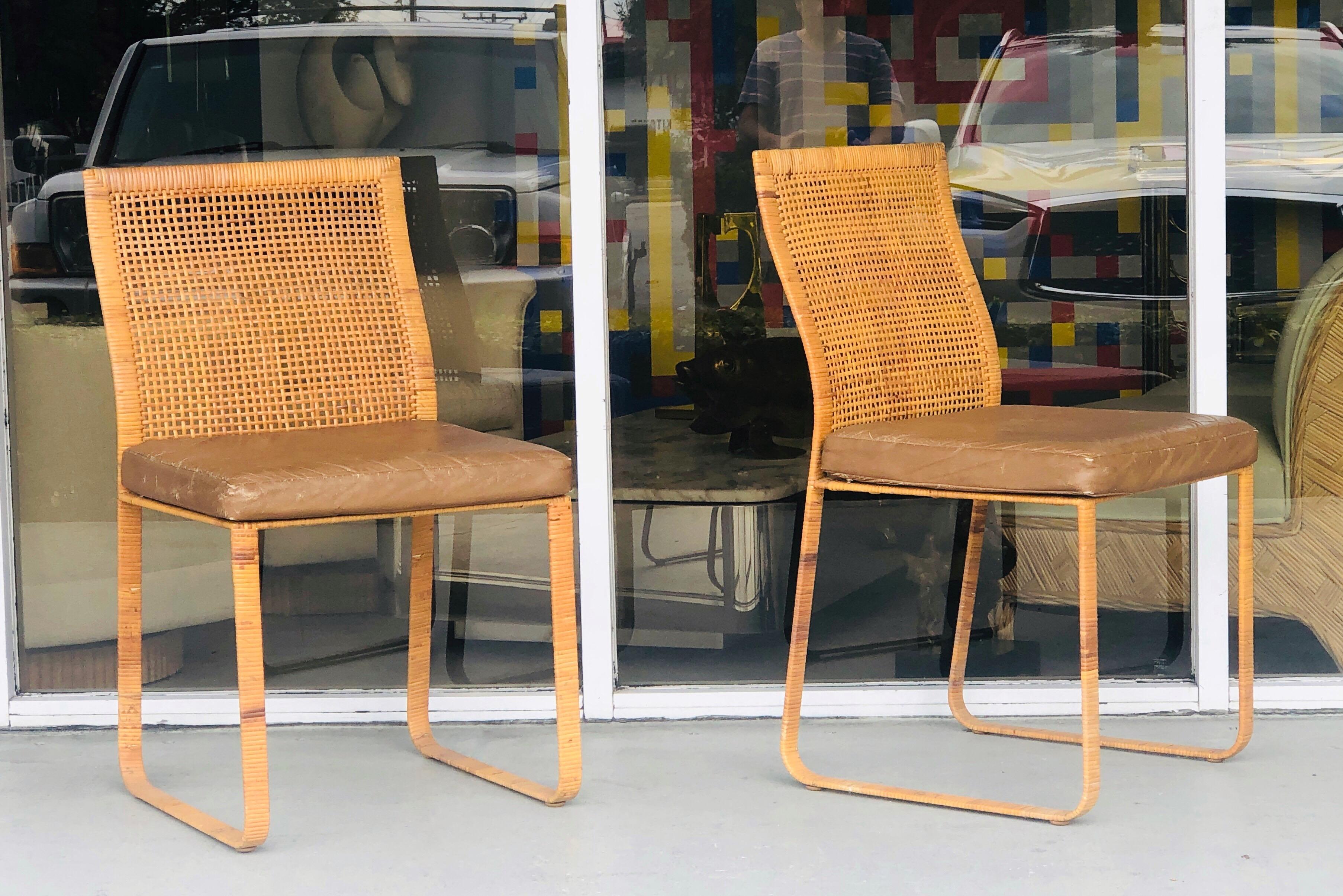 Cane Harvey Probber Pair of Chairs, Artisan Collection, 1970s For Sale