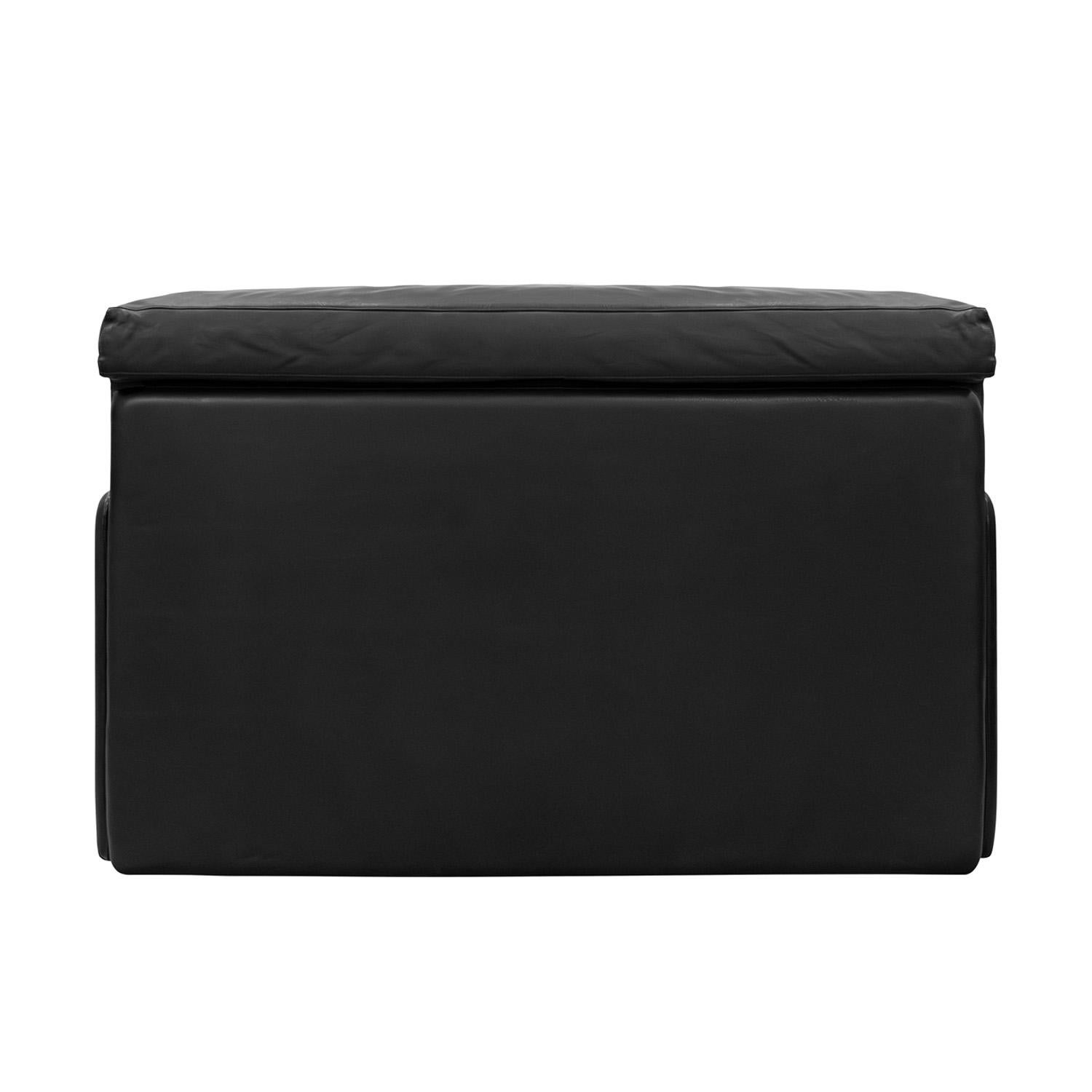Harvey Probber Ein Paar schicke Raphael Lounge Chairs aus schwarzem Leder 1982 (signiert) (Handgefertigt) im Angebot