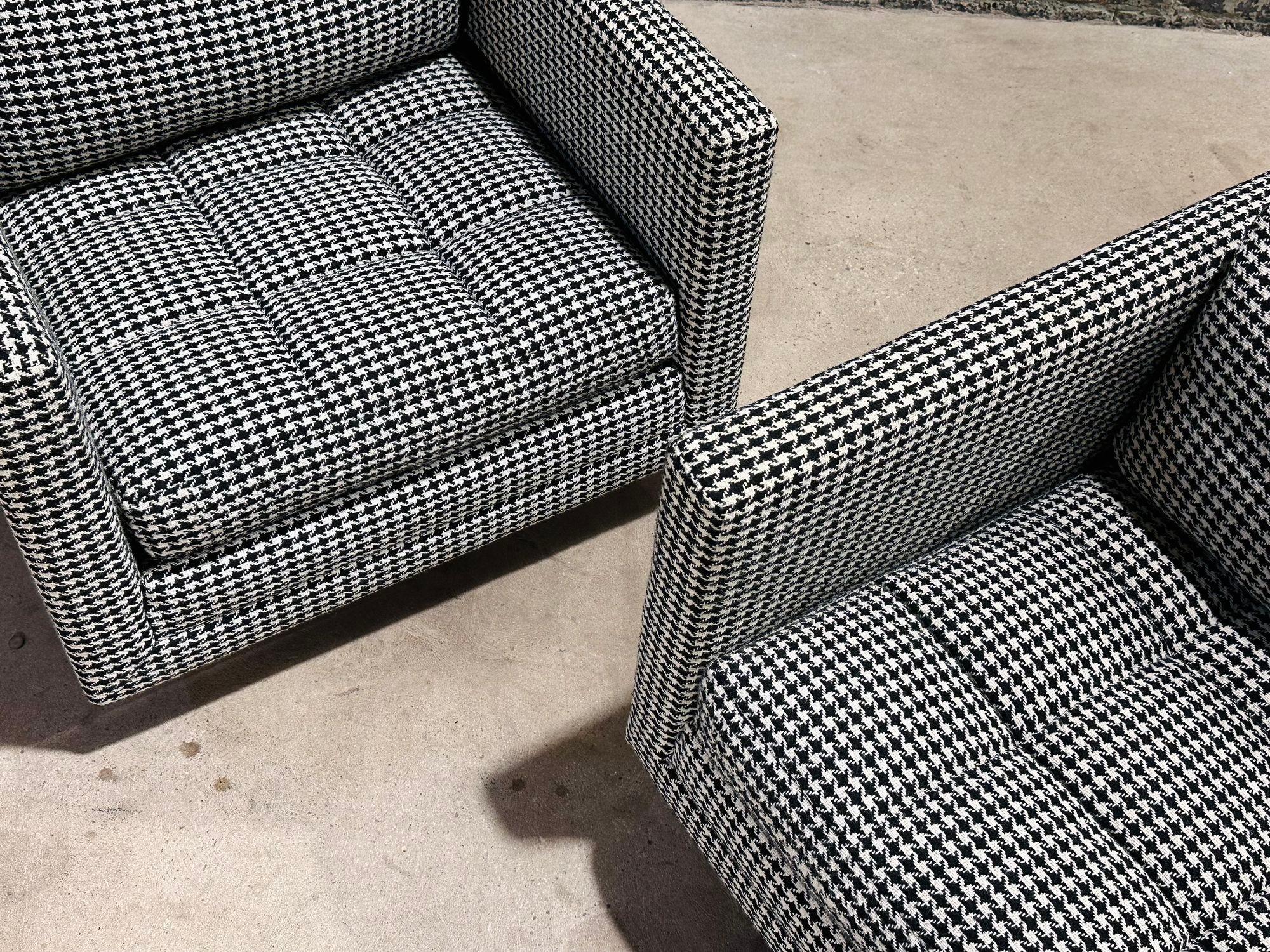 Harvey Probber Pair Swivel Cube Lounge Club Chairs, #1461, 1960 1