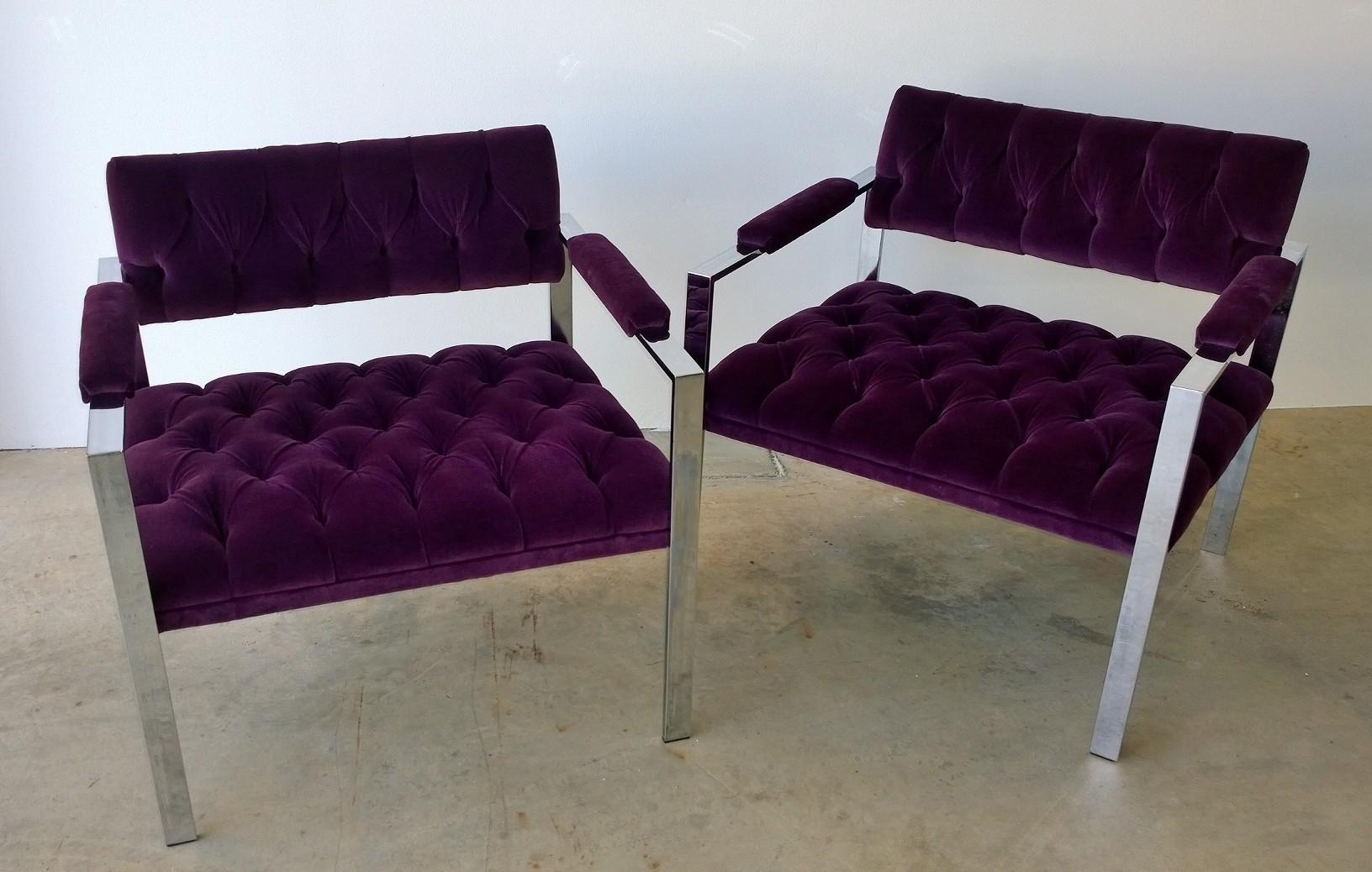 purple dining chairs with chrome legs