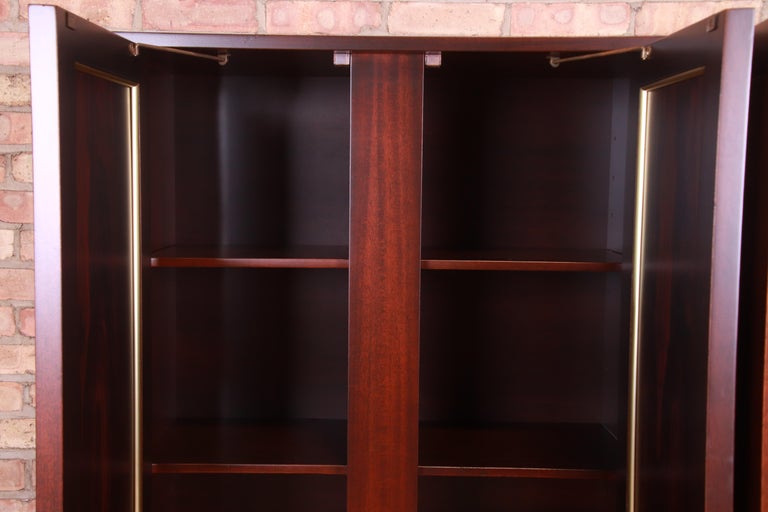 Harvey Probber Rosewood and Brass Breakfront Bookcase or Bar