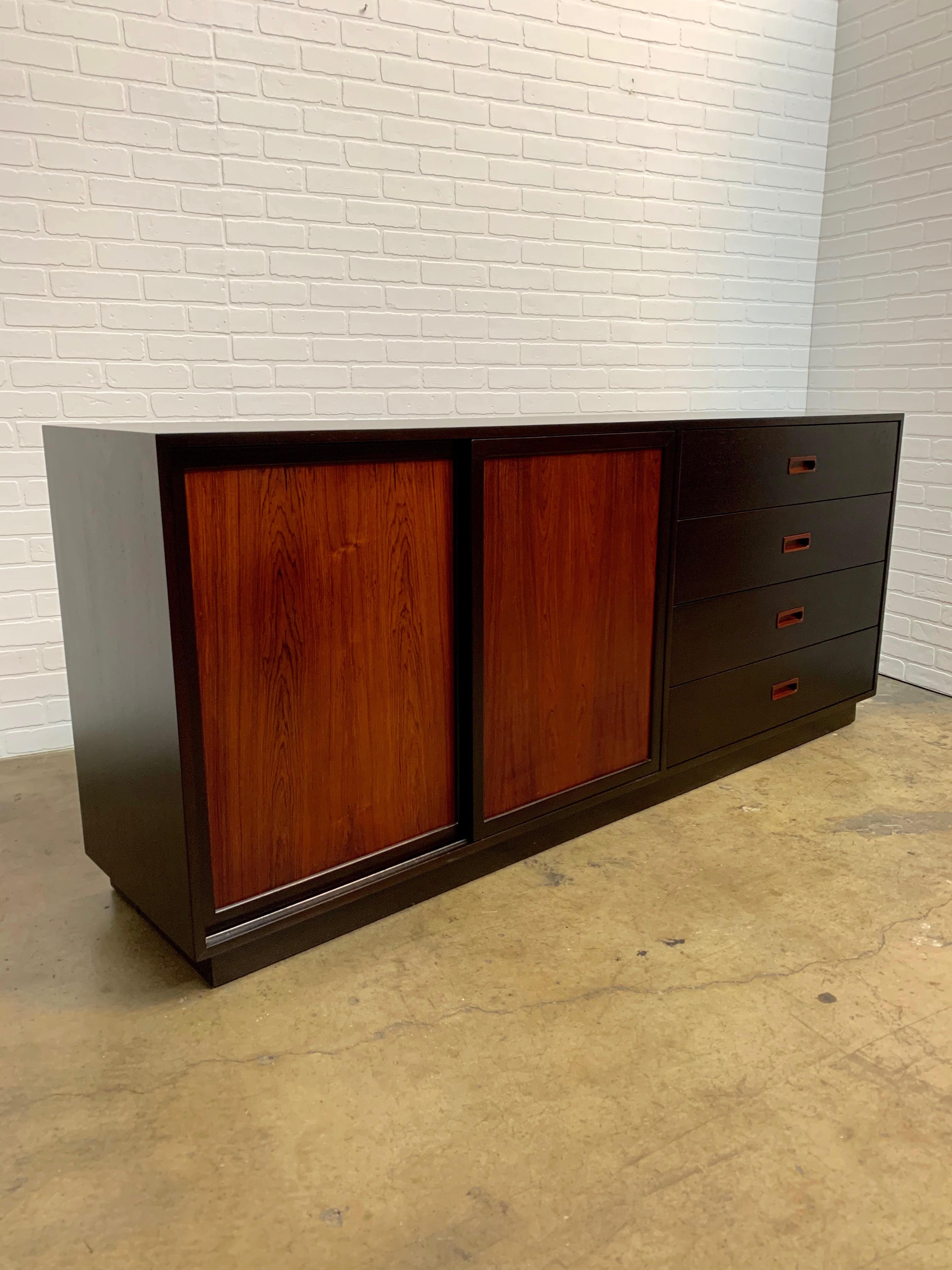 Harvey Probber Rosewood and Ebonized Mahogany Credenza 6