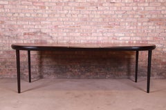 Harvey Probber Rosewood and Ebonized Walnut Extension Dining Table, Refinished