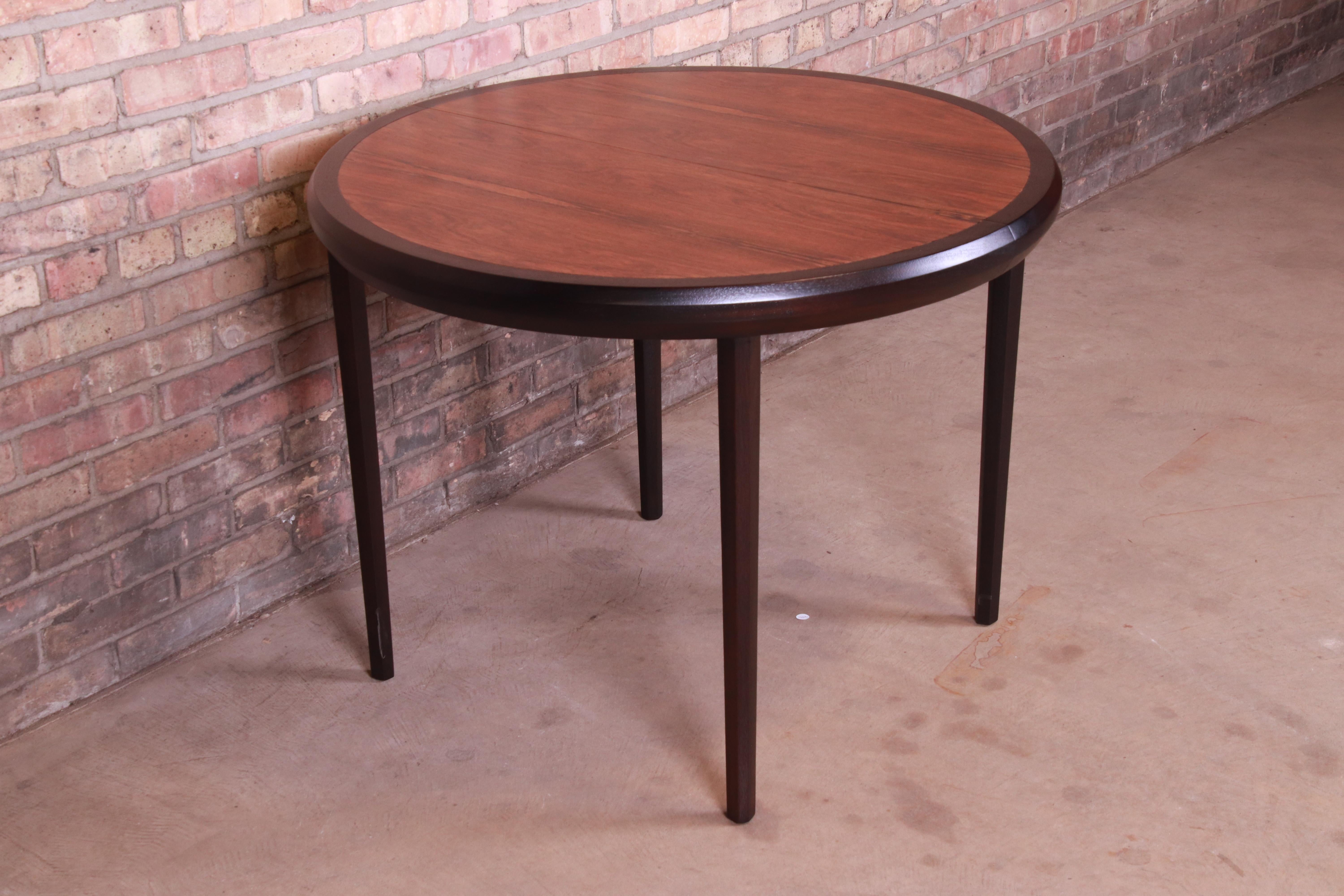 Harvey Probber Rosewood and Ebonized Walnut Extension Dining Table, Refinished 2