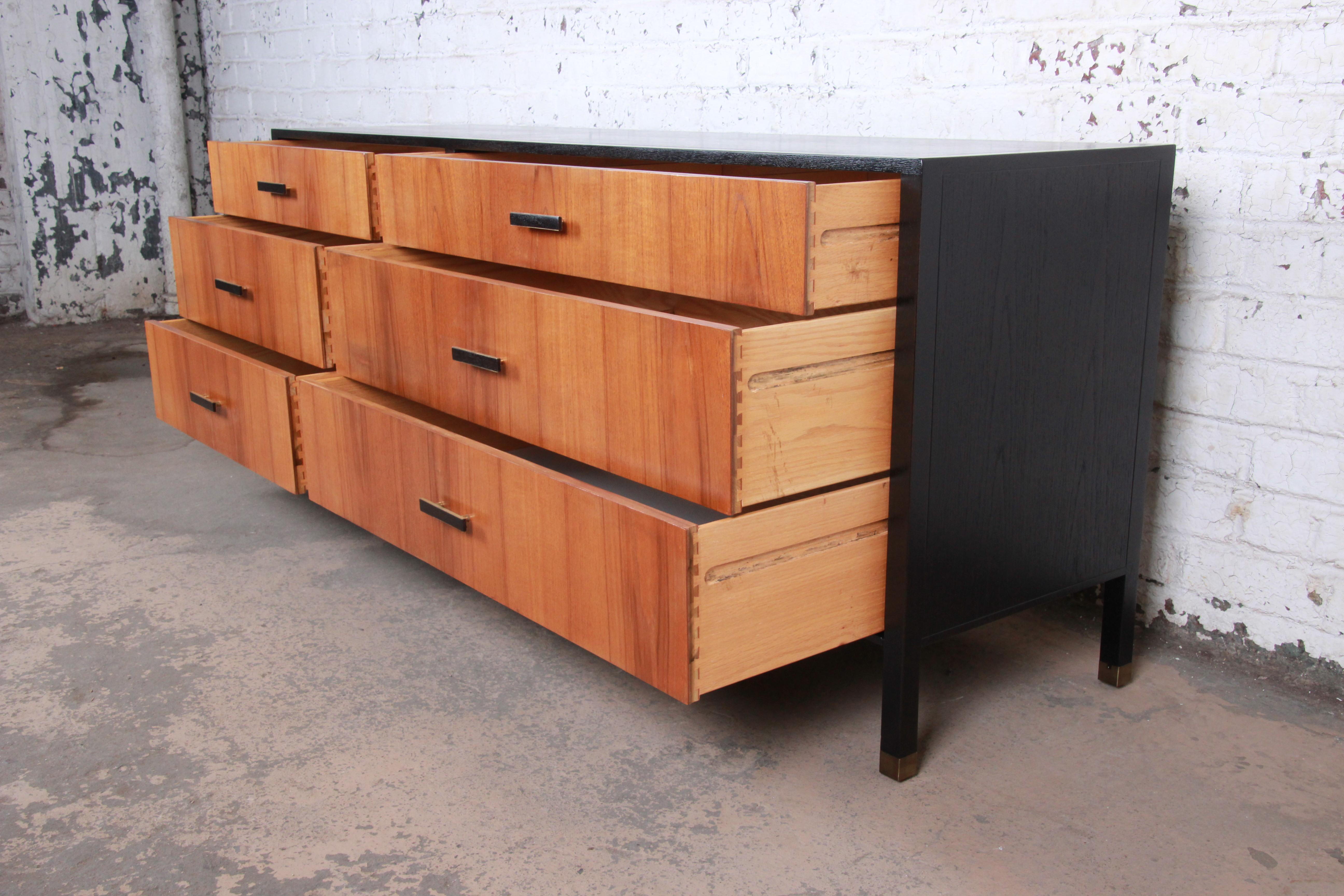 Harvey Probber Rosewood and Ebonized Wood Dresser or Credenza, Newly Refinished 1