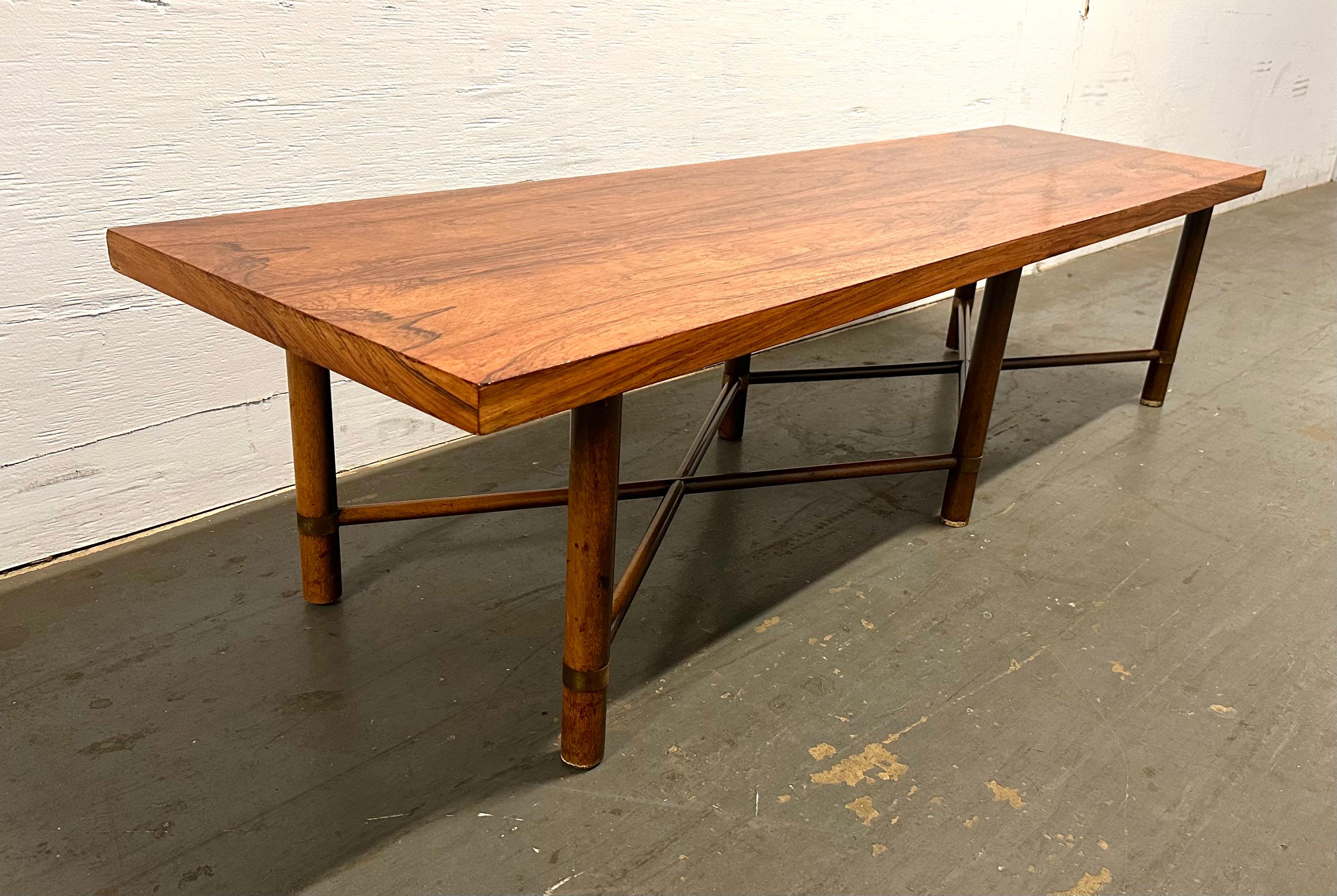 Harvey Probber Rosewood Coffee Table Bench In Good Condition For Sale In Brooklyn, NY