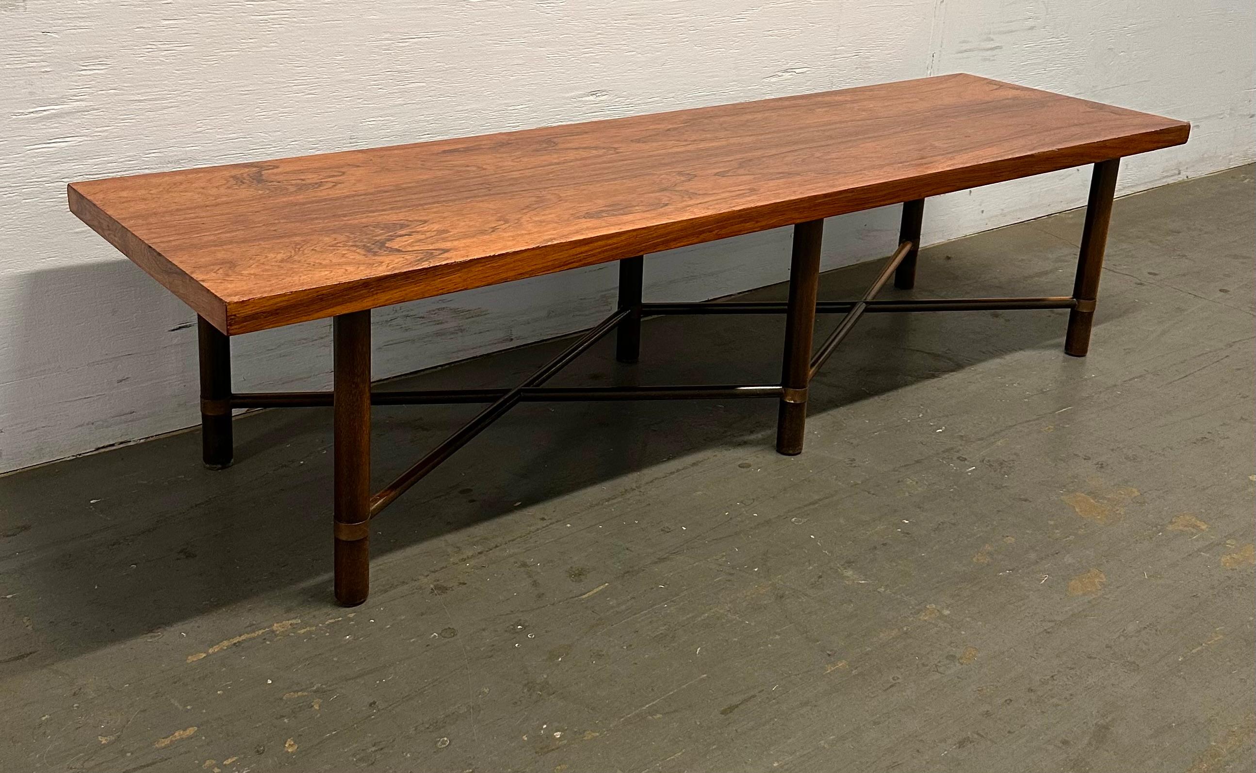 Mid-20th Century Harvey Probber Rosewood Coffee Table Bench For Sale