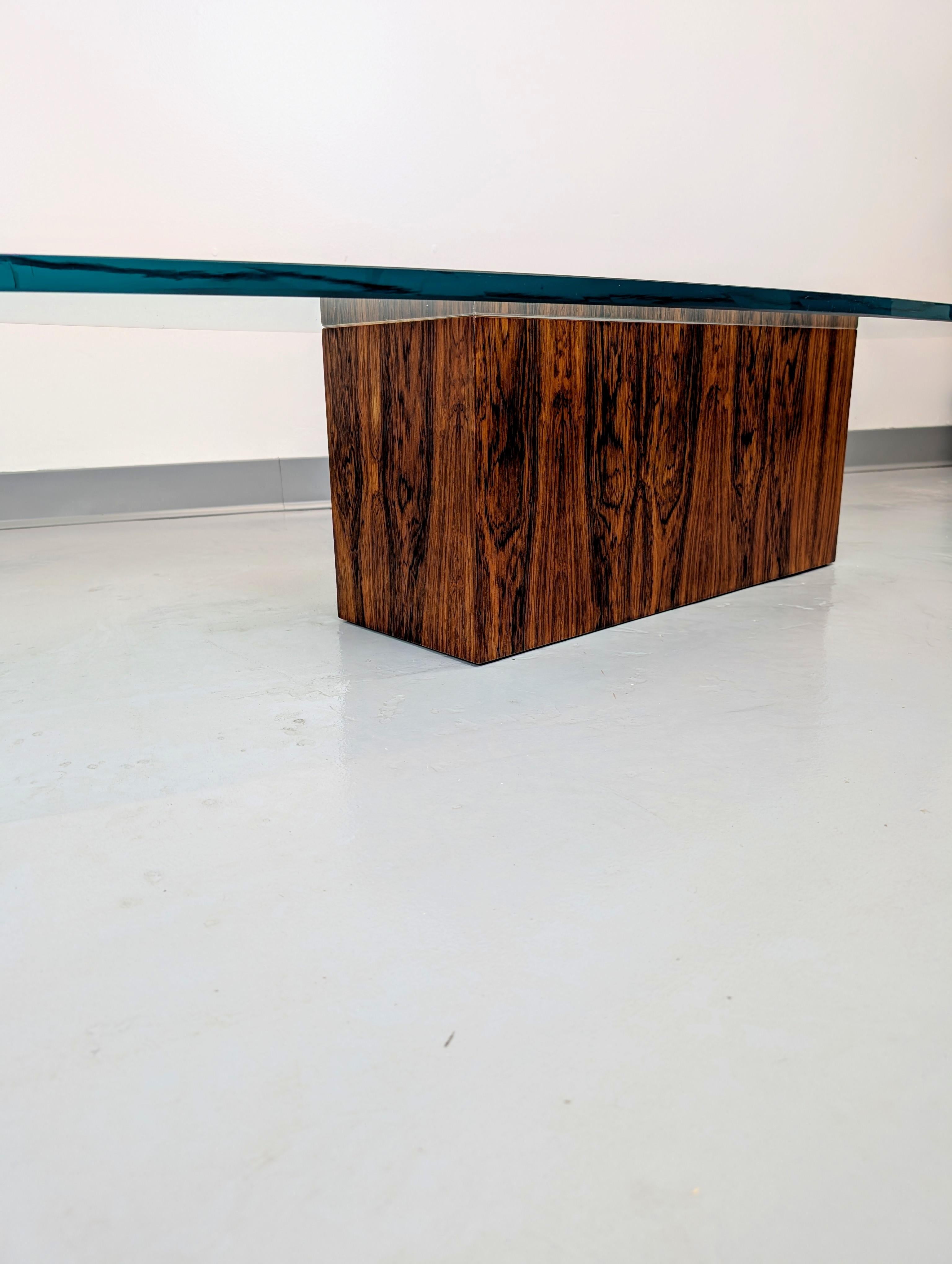 Tavolino in vetro ellittico in legno di palissandro di Harvey Probber in vendita 13