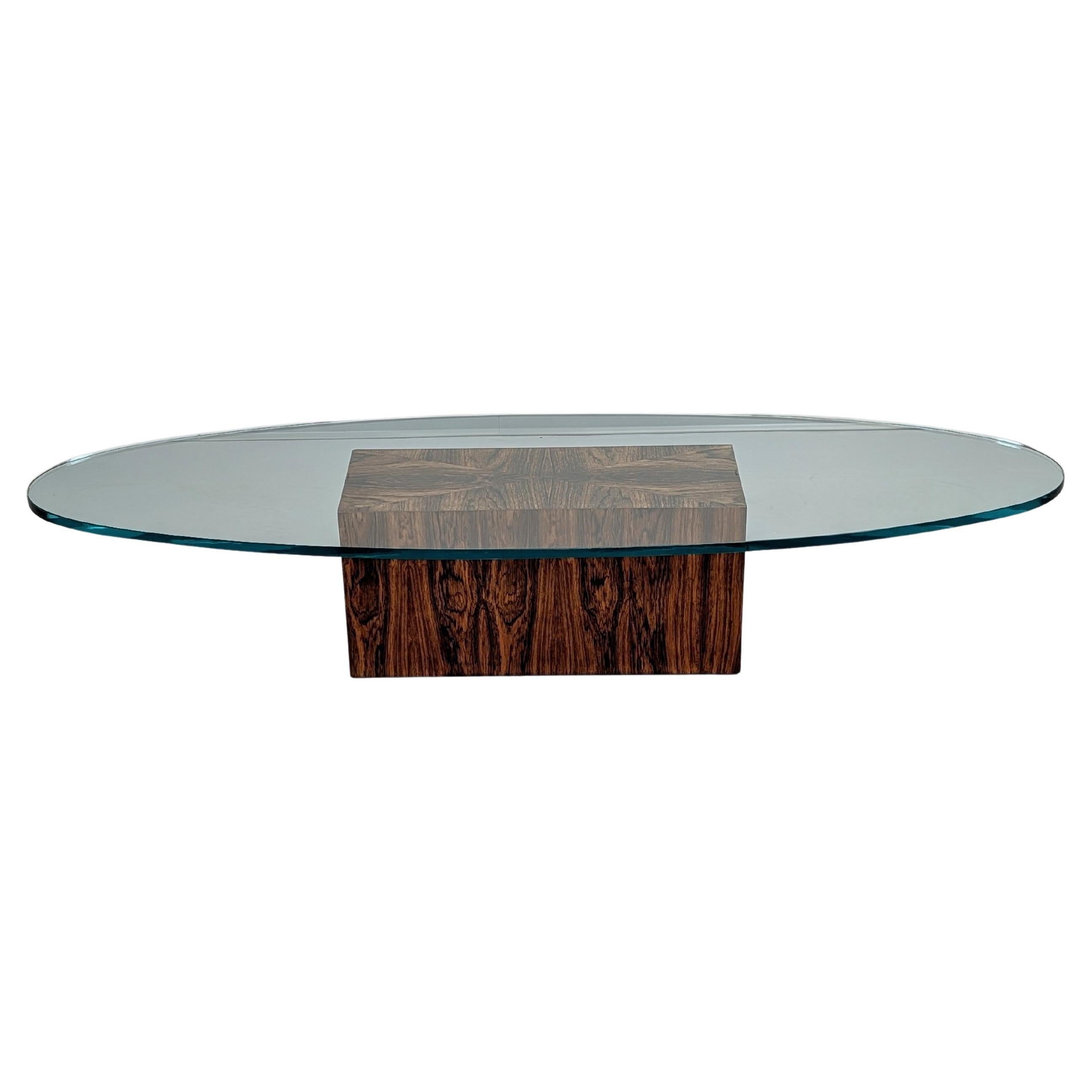 Table basse elliptique en bois de rose Harvey Probber