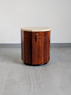 Harvey Probber Barra Decágono Travertino Palo de Rosa