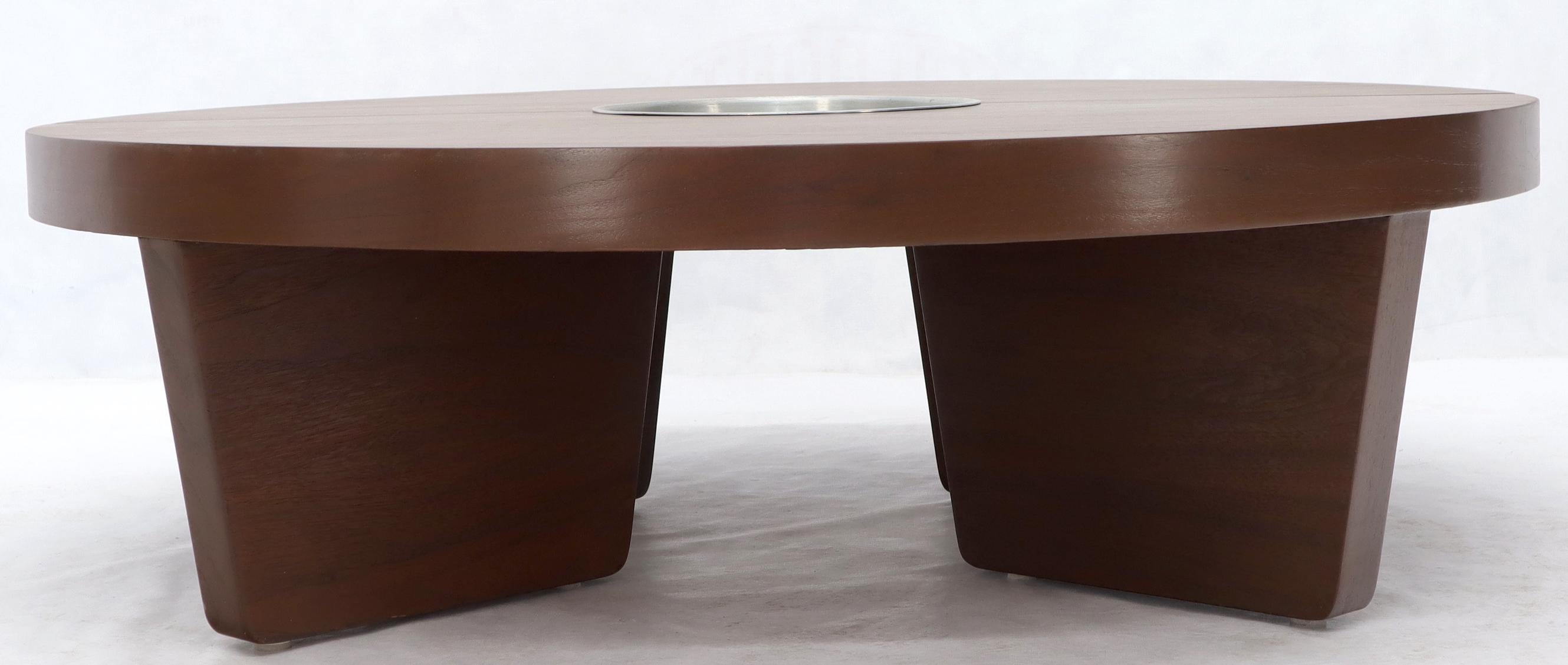 Lacquered Harvey Probber Round Split Circle Nuclear Coffee Table with Planter