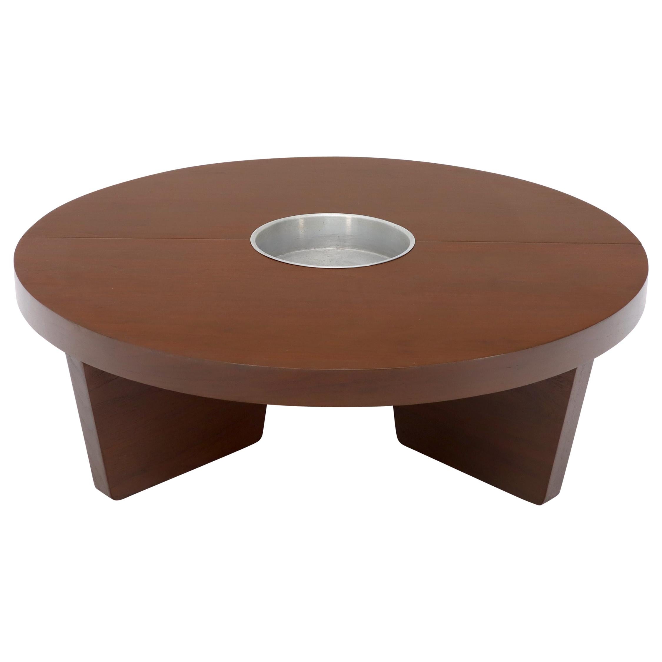 Harvey Probber Round Split Circle Nuclear Coffee Table with Planter