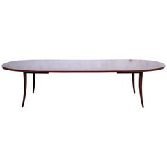 Harvey Probber Saber Leg Rosewood Extension Dining Table, Newly Refinished