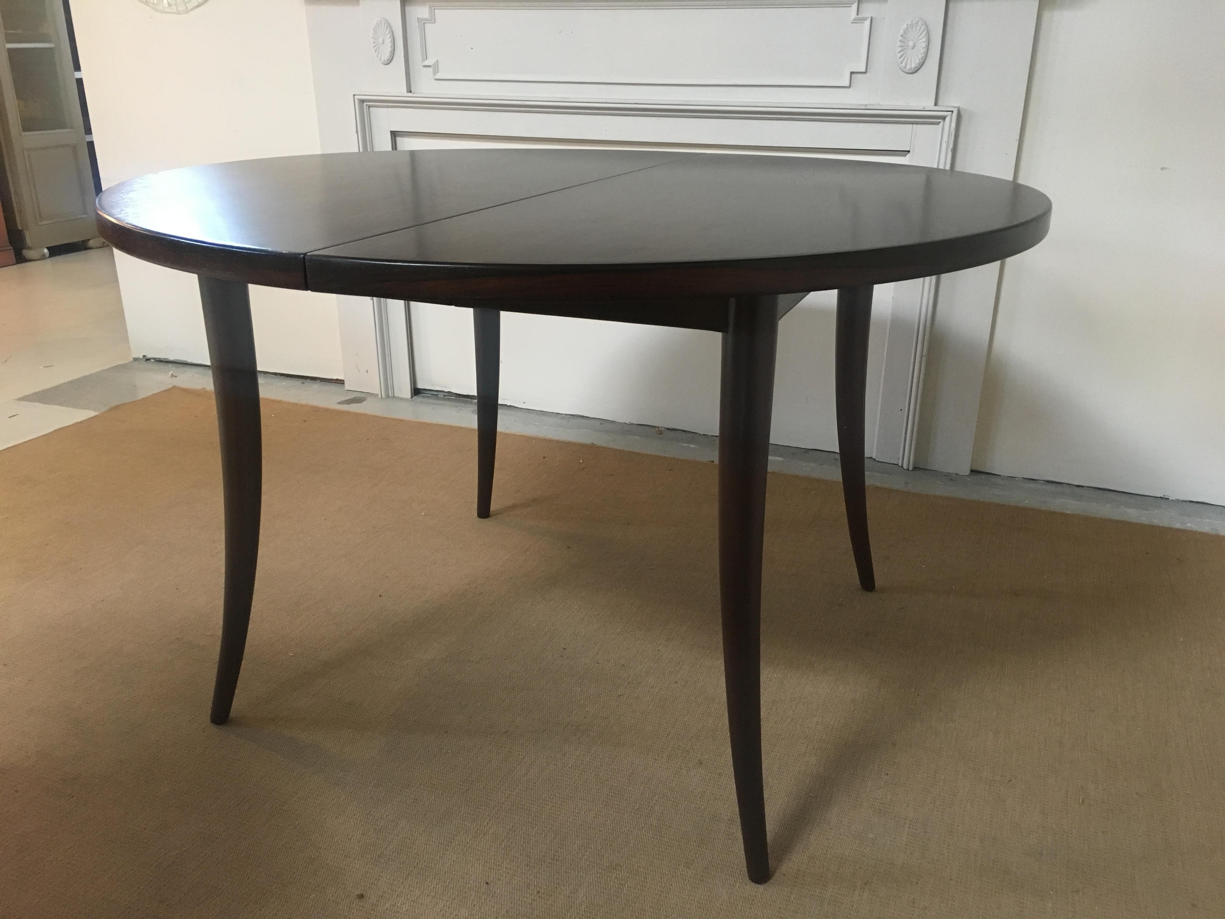 Mahogany Harvey Probber Saber Legs Dining Table