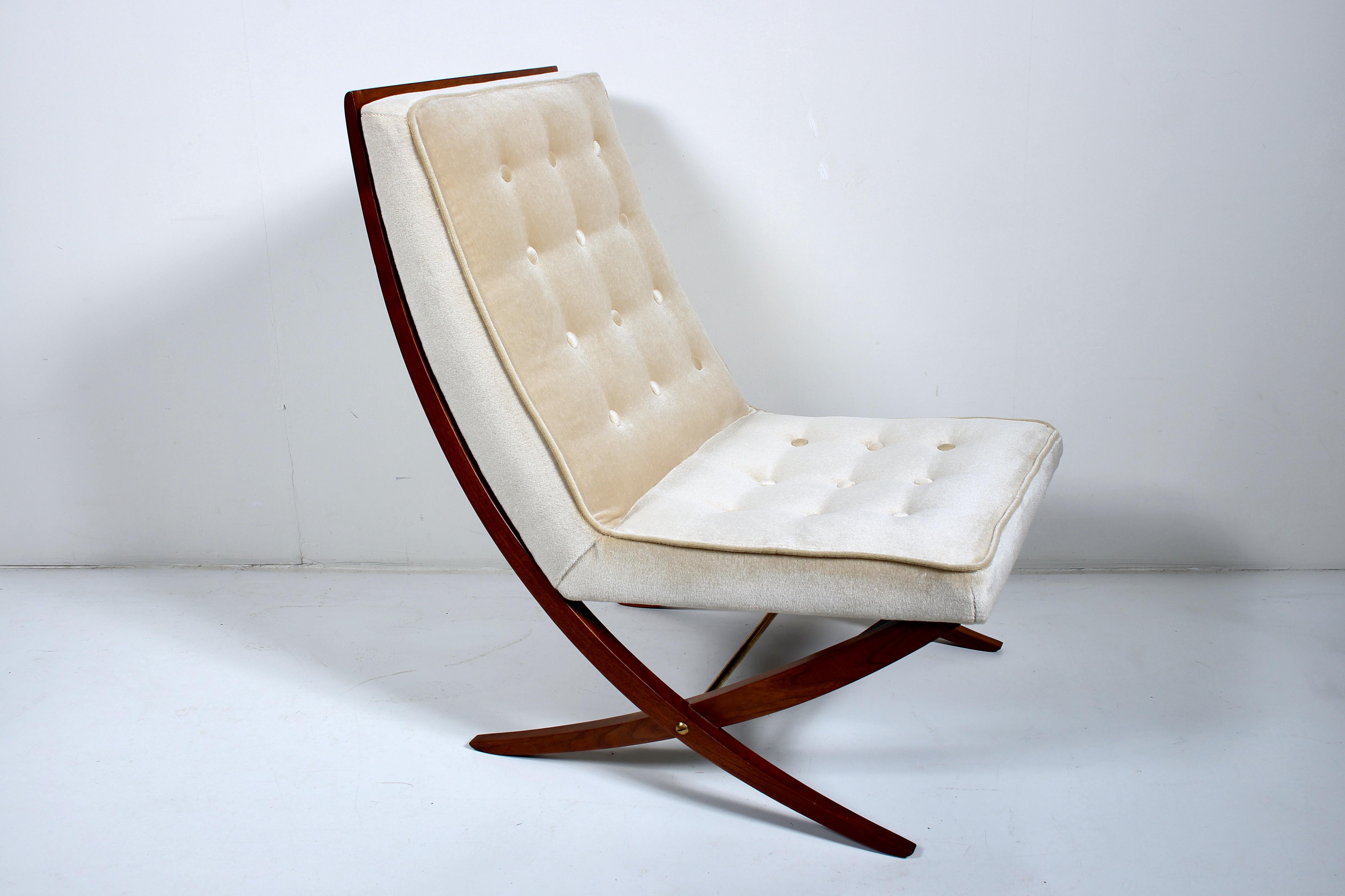Harvey Probber Sessel ohne Armlehne mit Scherenlehne, 1960er Jahre (Moderne der Mitte des Jahrhunderts) im Angebot