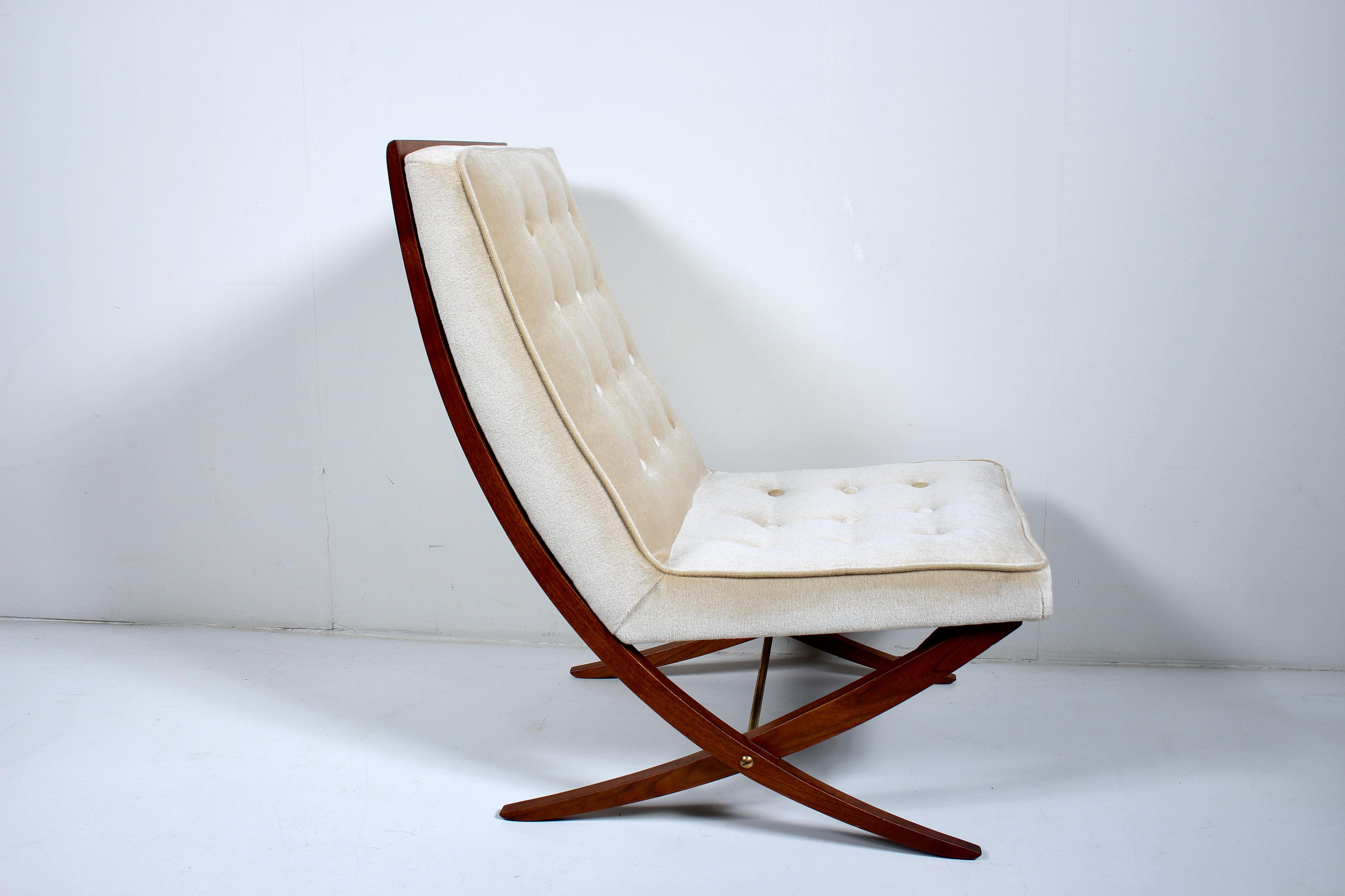 Harvey Probber Scissor Slipper Lounge Chair, 1960's In Good Condition For Sale In Bainbridge, NY
