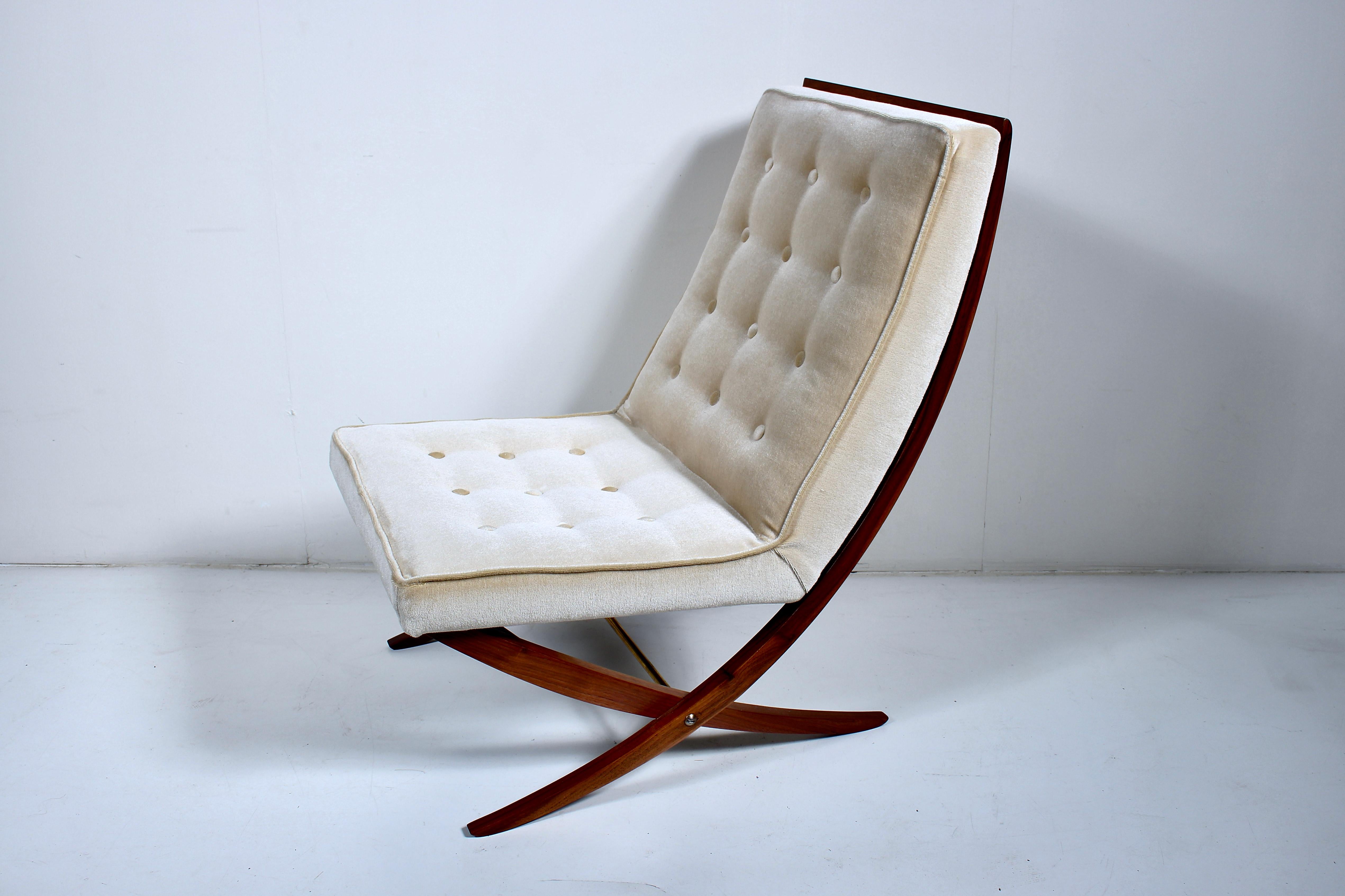 Mid-20th Century Harvey Probber Scissor Slipper Lounge Chair, 1960's For Sale