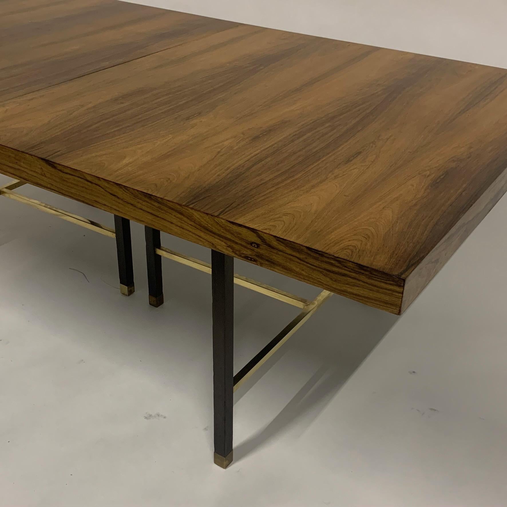 20th Century Harvey Probber Sculptural Floating Dining Table in Rosewood, Brass and Mahogany