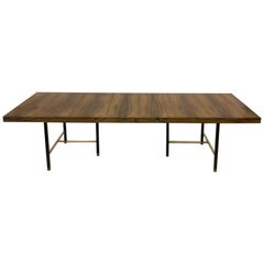 Harvey Probber Sculptural Floating Dining Table in Rosewood, Brass and Mahogany