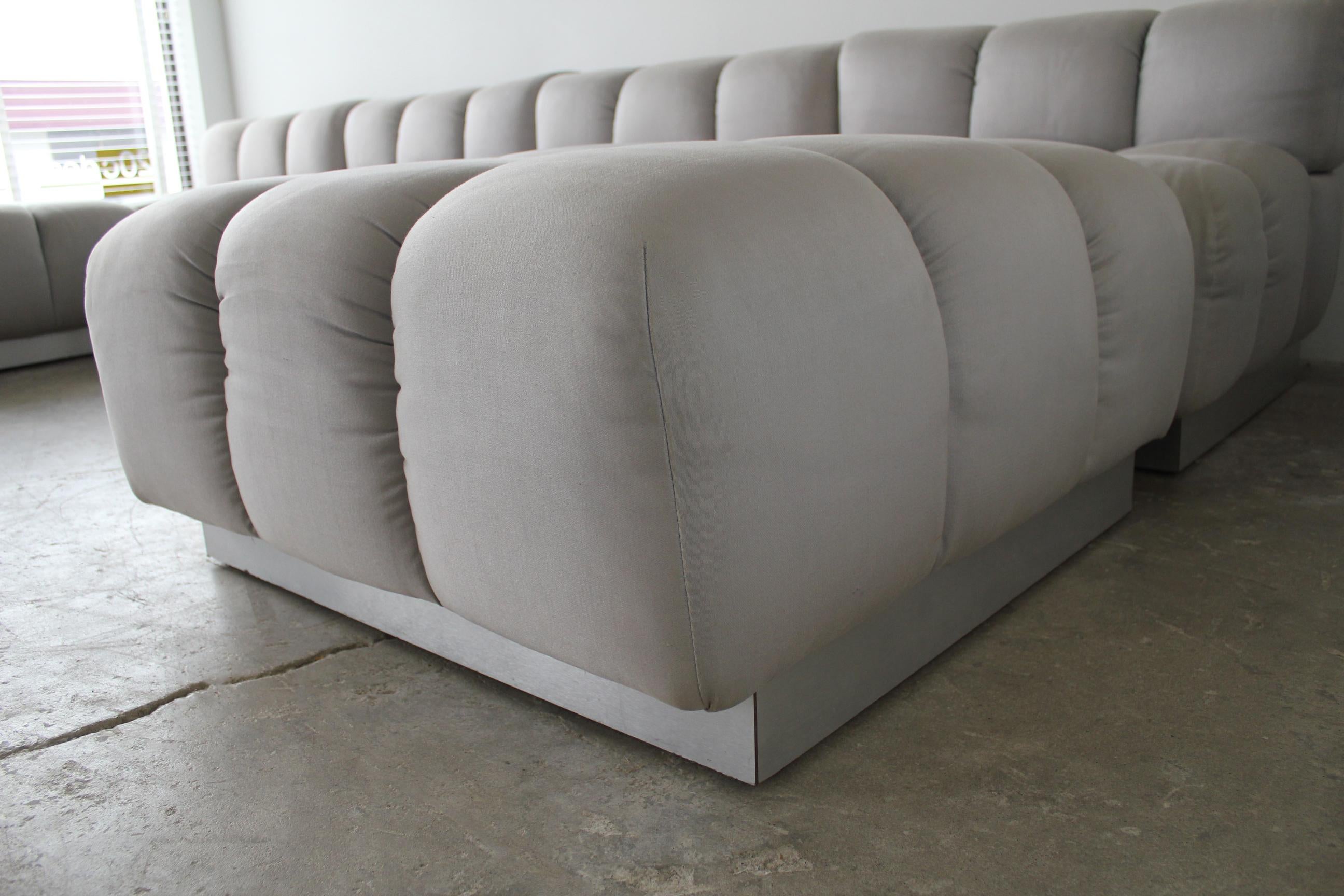 American Harvey Probber Sectional Deep Tufted Modular Sofa, 1970s