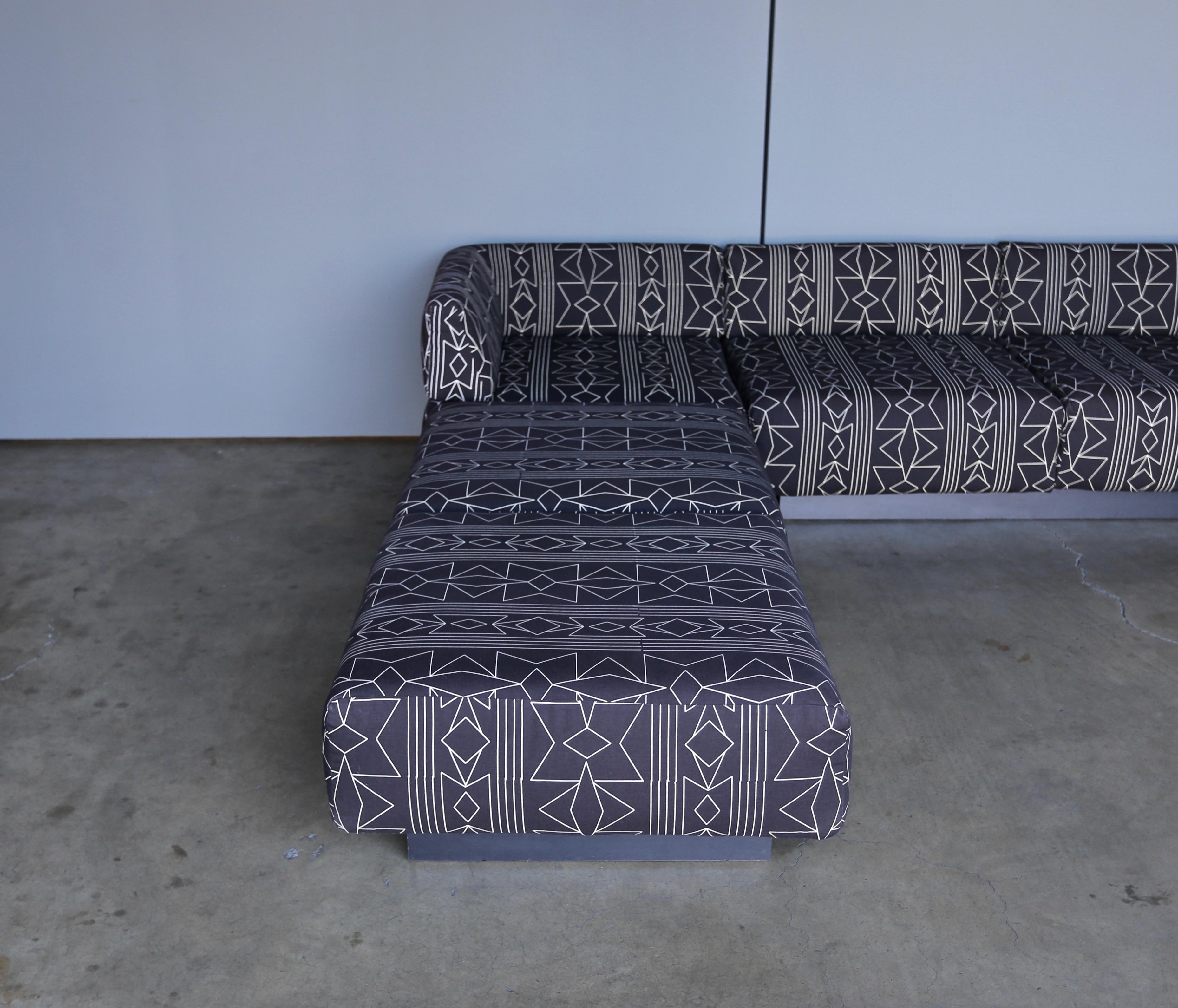 Fabric Harvey Probber Sectional Sofa, circa 1970