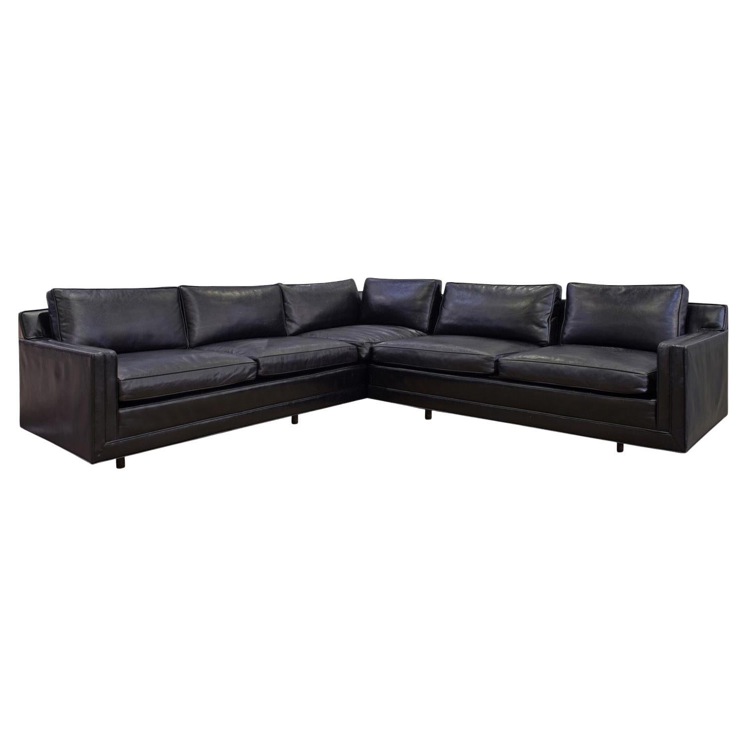 Harvey Probber Sectional Sofa In Black, Black Leather Sectionals