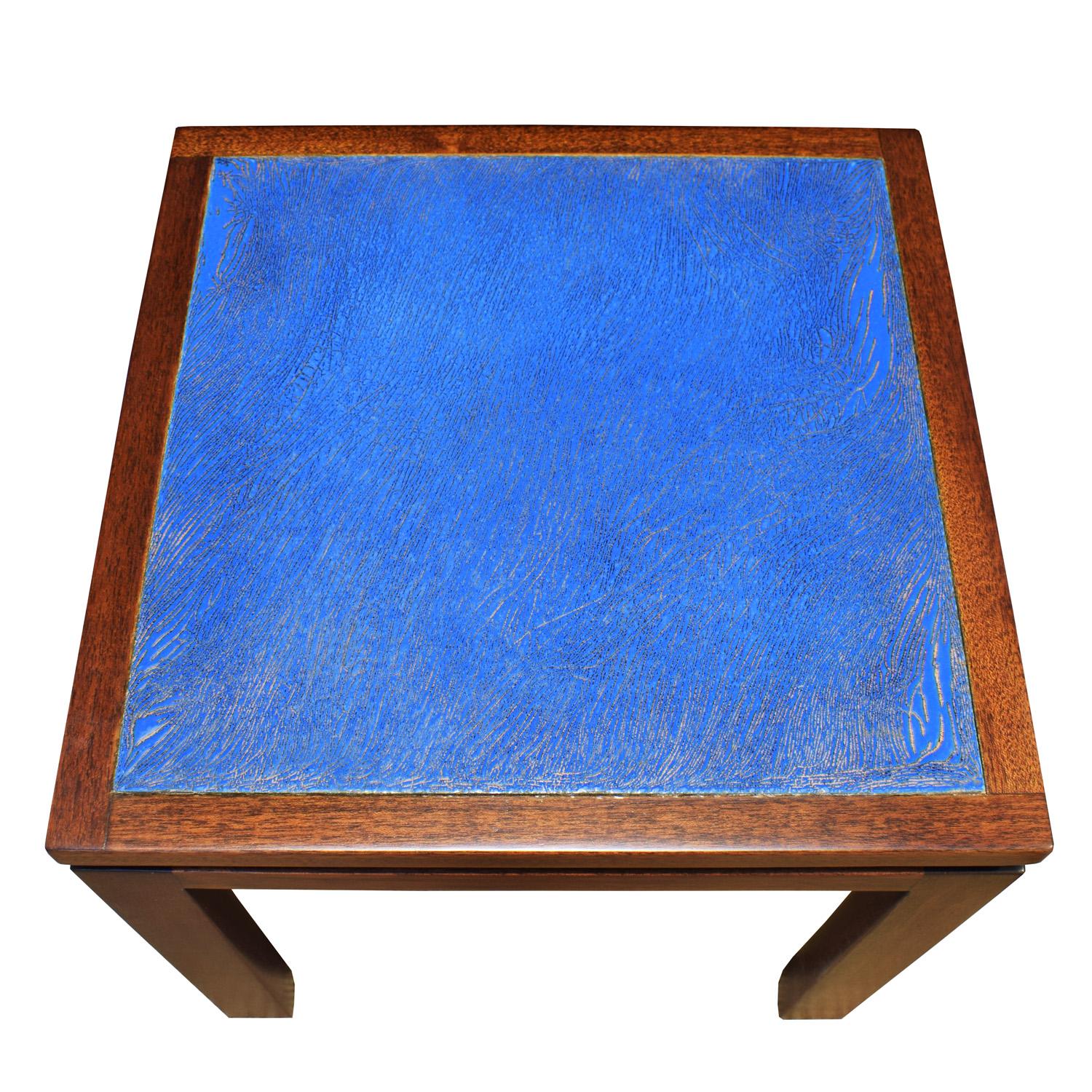 Fait main Harvey Probber - Ensemble de 3 tables avec plateaux « émail sur cuivre », années 1950 en vente