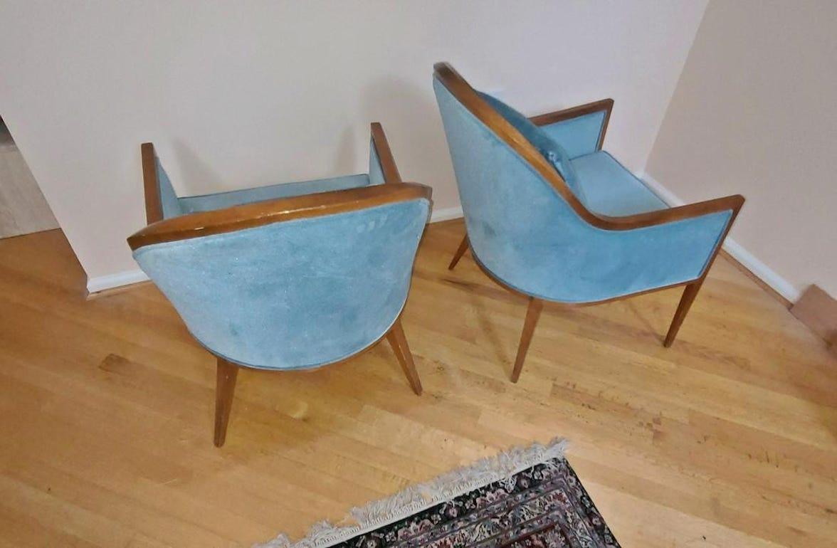 Harvey Probber Style Club Chairs In Good Condition In Brooklyn, NY