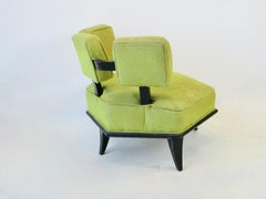 Harvey Probber Style Hexagonal Lounge Chair with Three Cushion Back