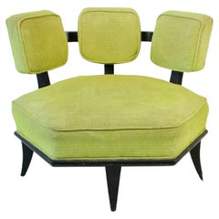 Retro Harvey Probber Style Hexagonal Lounge Chair with Three Cushion Back