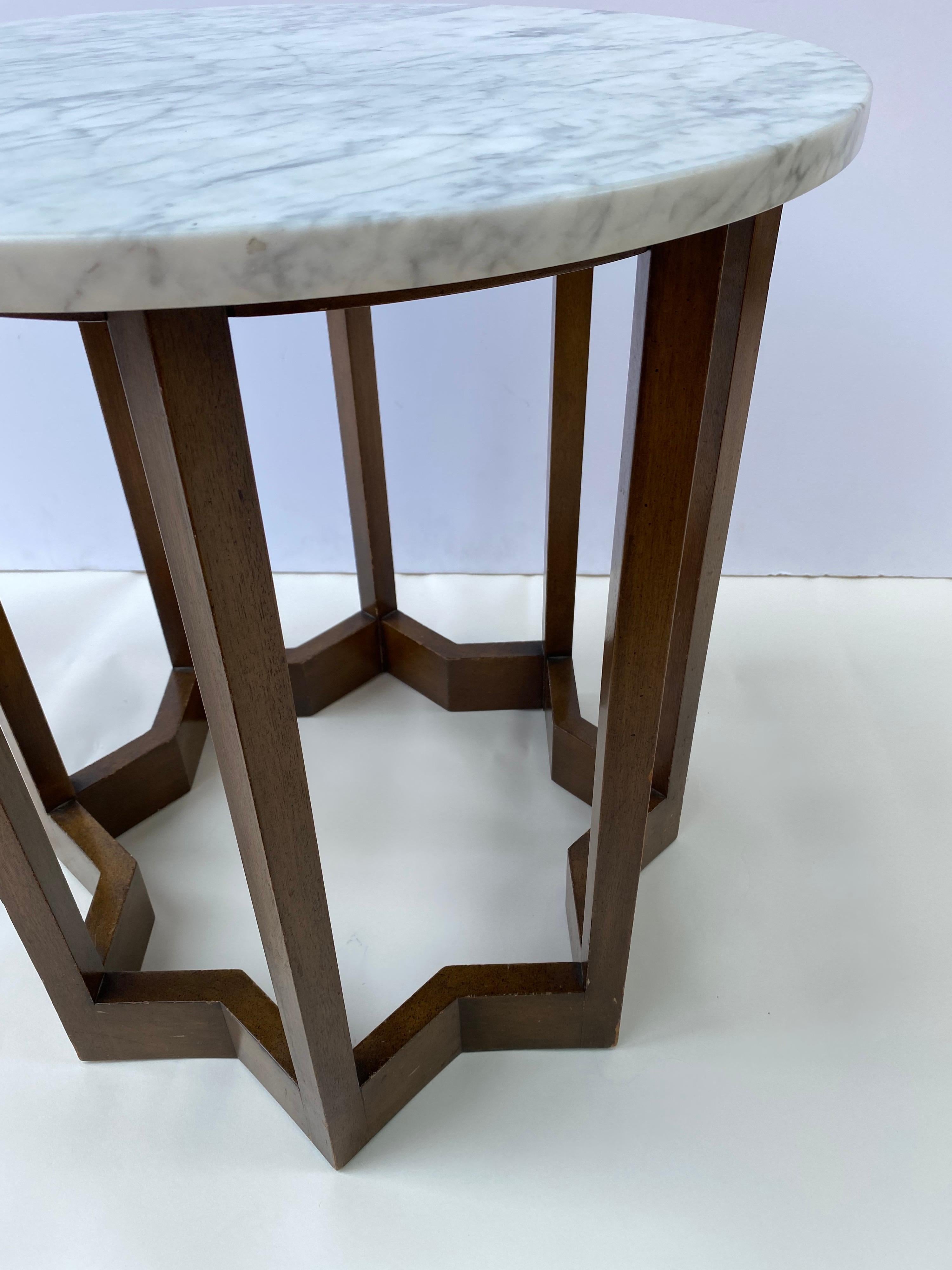 Harvey Probber Style Marble and Walnut Table 2