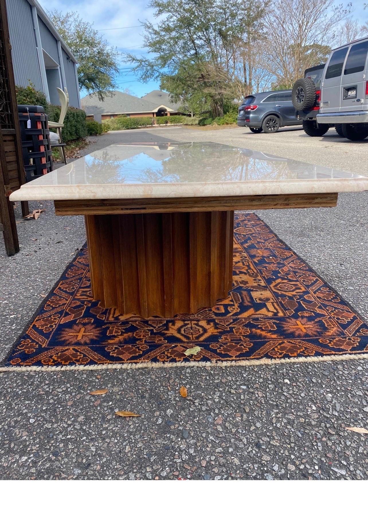 Harvey Probber Style Marble Top Coffee Table In Good Condition For Sale In Charleston, SC