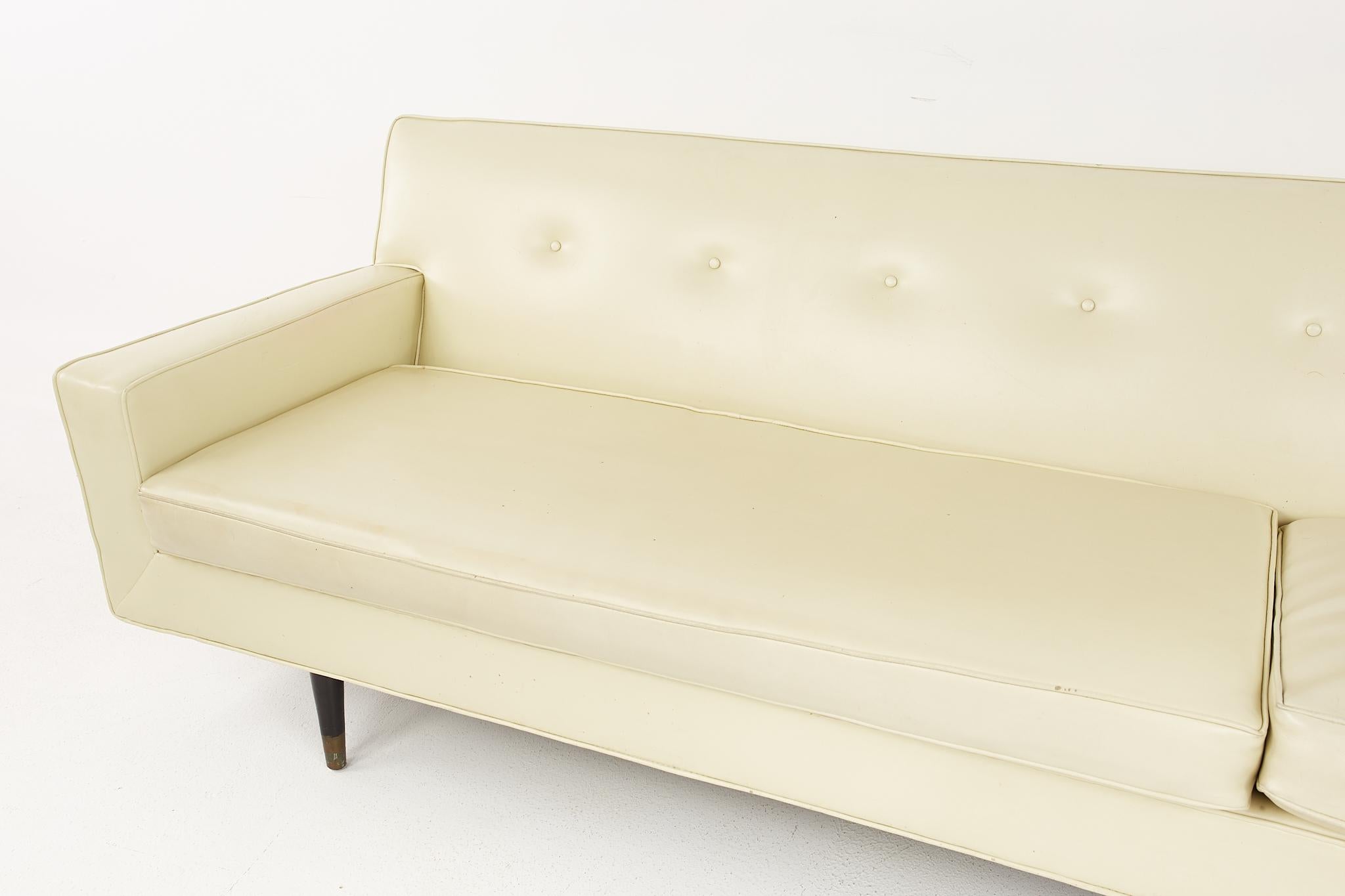 American Harvey Probber Style Mid Century Extra Wide 9 Foot Sofa For Sale