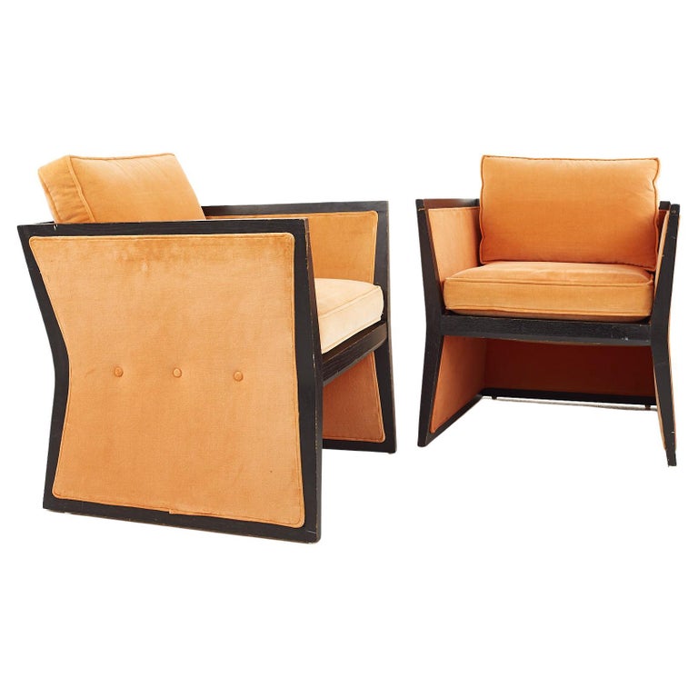 Harvey Probber Style Mid-Century Lounge Chairs, a Pair For Sale