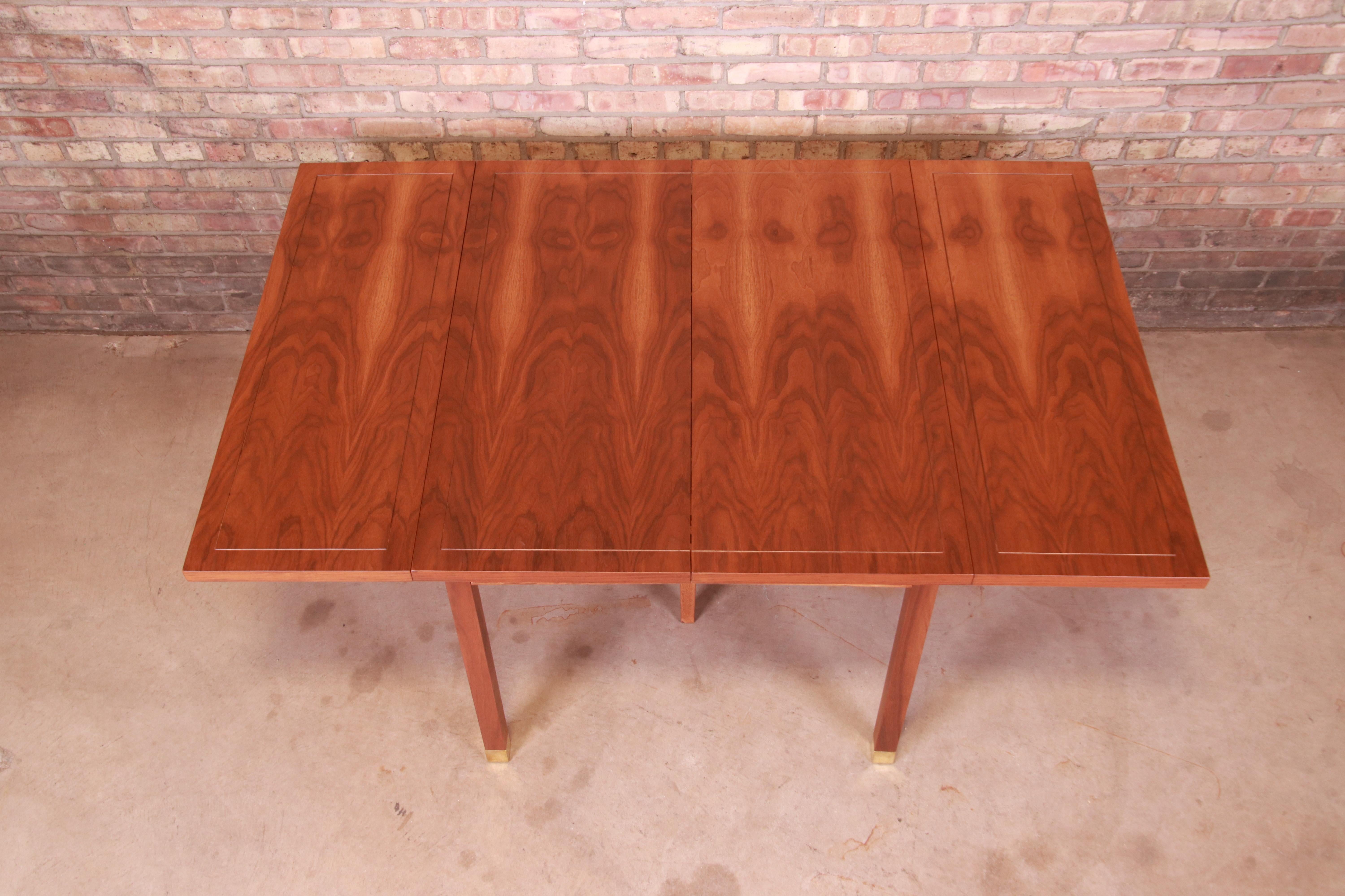 Harvey Probber Style Mid-Century Modern Walnut Dining Table, Newly Refinished For Sale 7