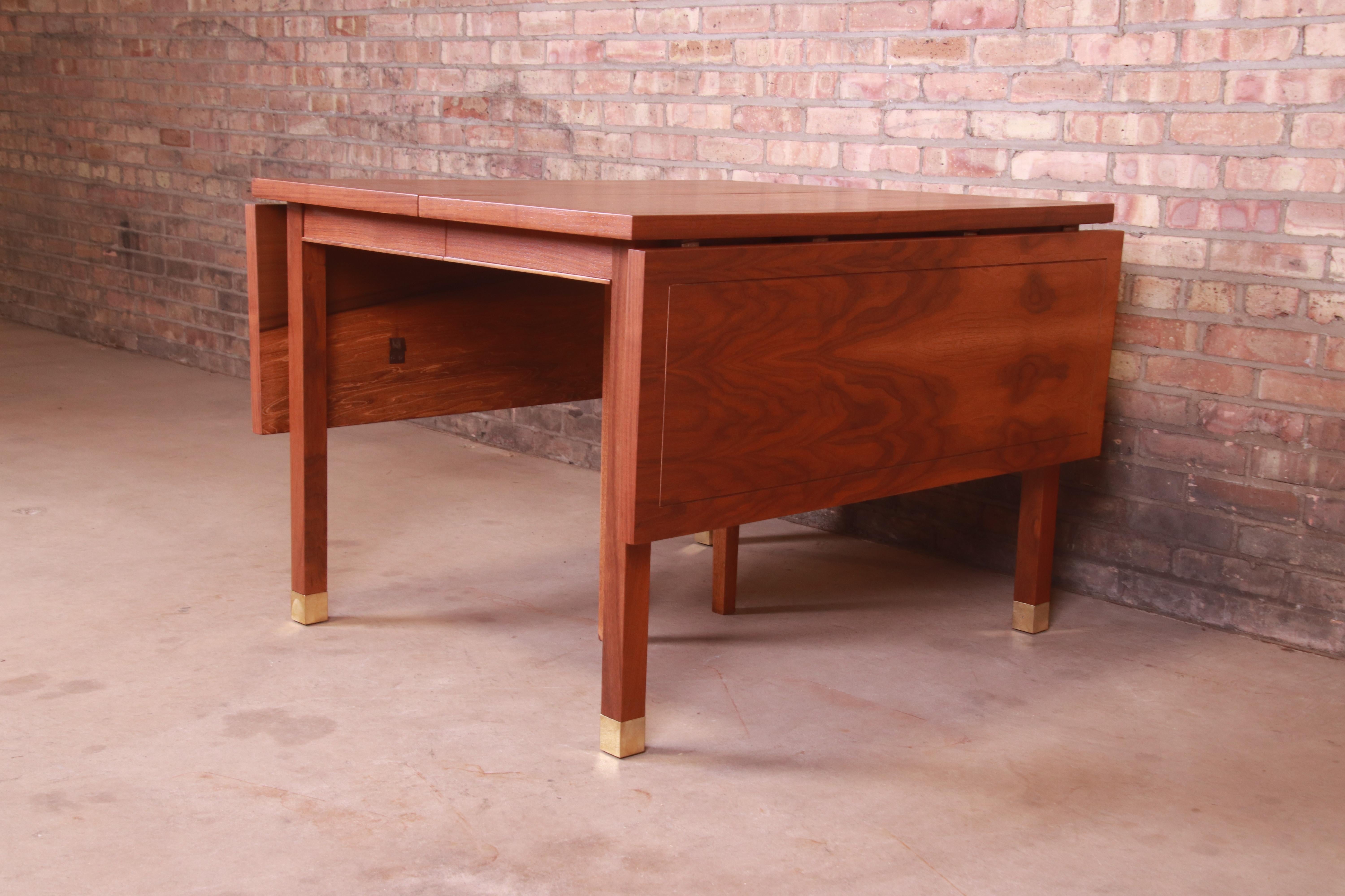 Harvey Probber Style Mid-Century Modern Walnut Dining Table, Newly Refinished For Sale 11