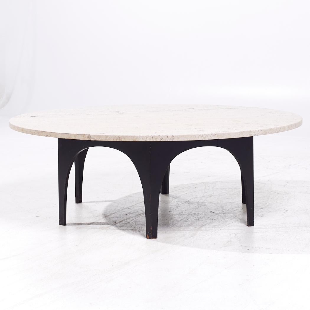 Mid-Century Modern Harvey Probber Style Mid Century Travertine Coffee Table For Sale