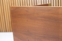 Harvey Probber Style Walnut and Brass Bench Coffee Table