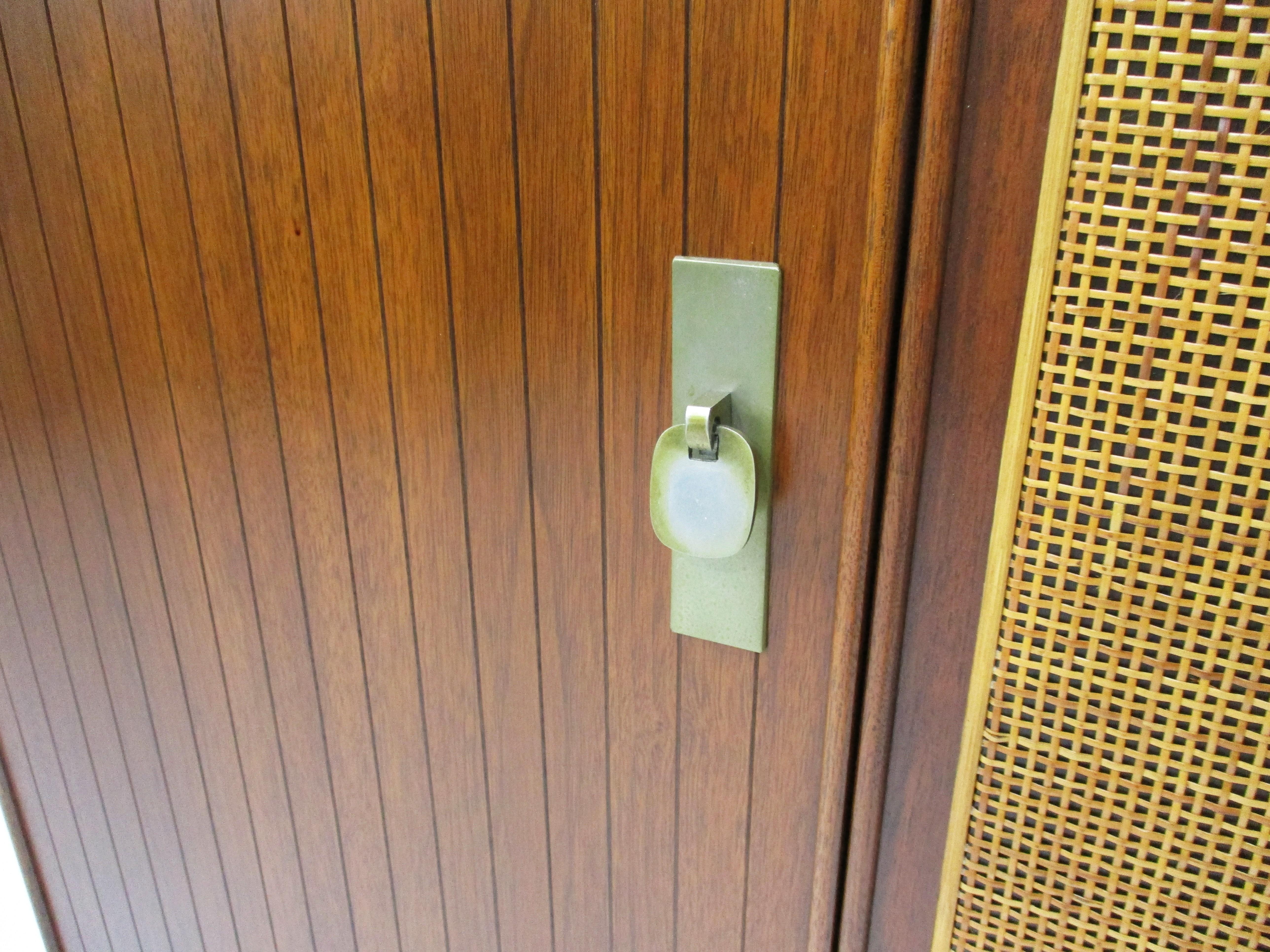 20th Century Harvey Probber styled Walnut Stereo Cabinet For Sale