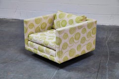 Harvey Probber Swivel Club Chair in Original Fabric, circa 1960, Signed