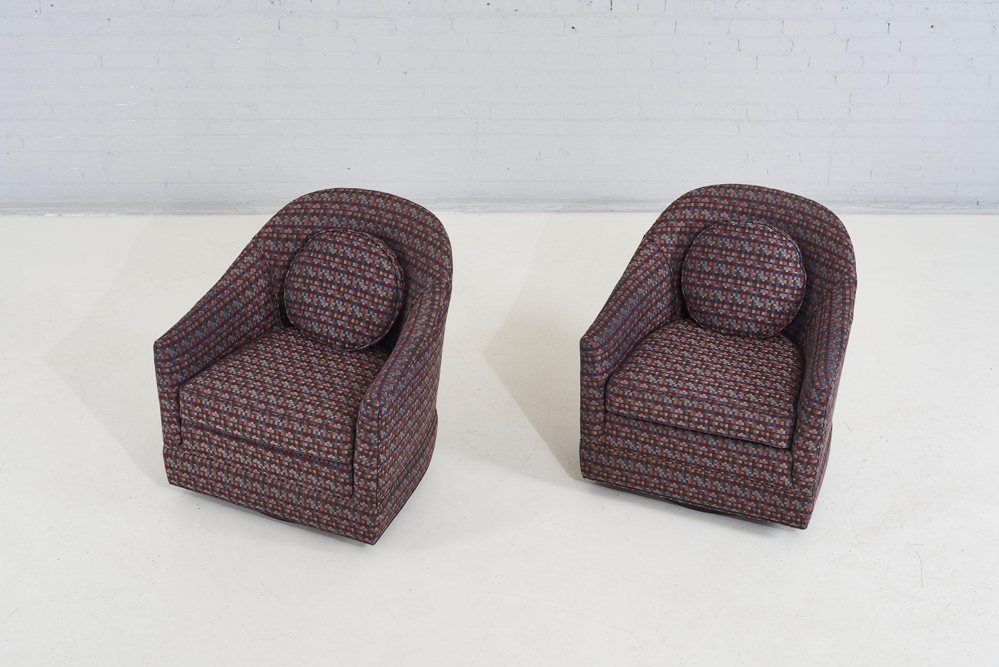 Late 20th Century Harvey Probber Swivel Lounge Chairs, 1980