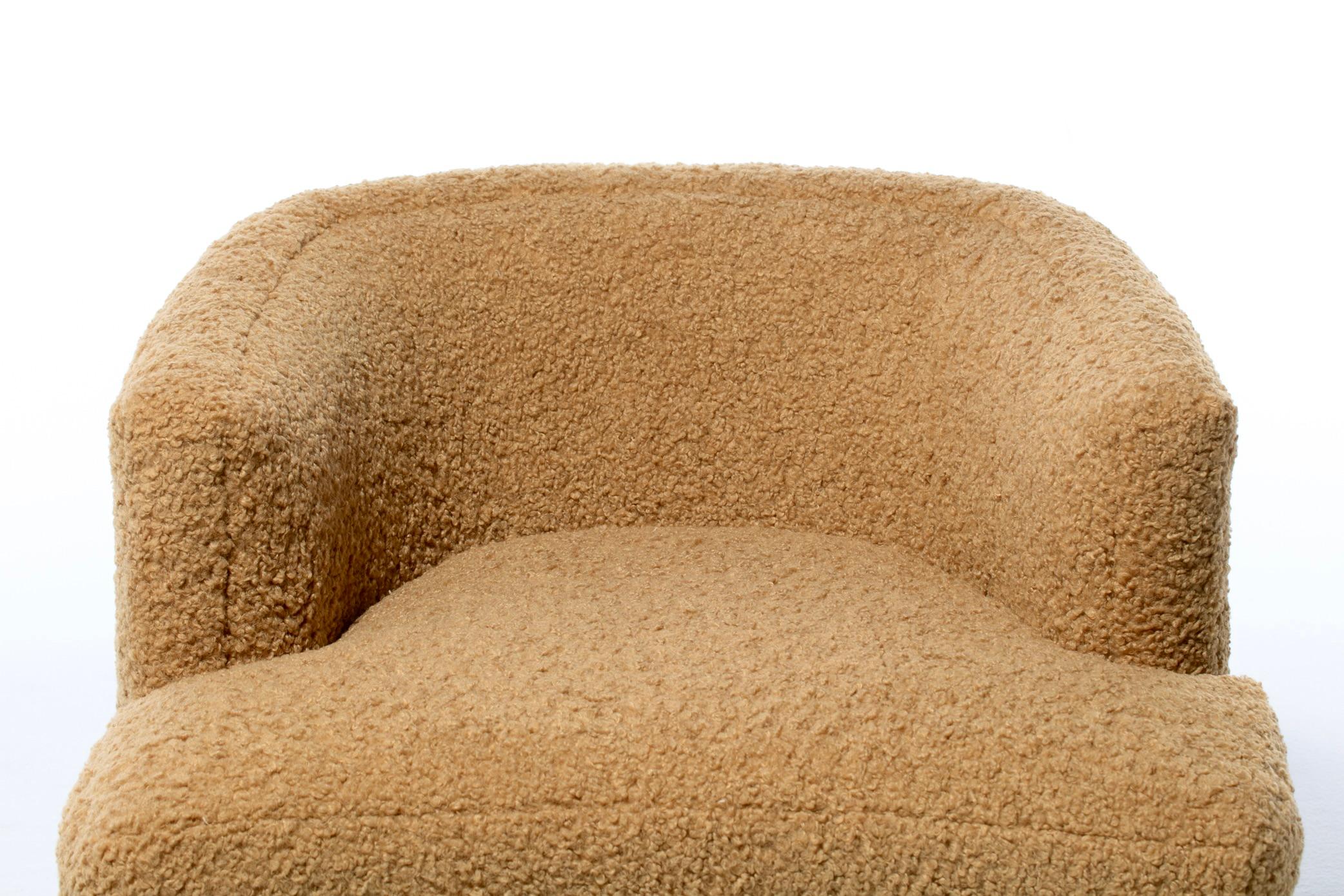 Harvey Probber Swivel Lounge Chairs Upholstered in Camel Teddy Bear C. 1955 For Sale 6