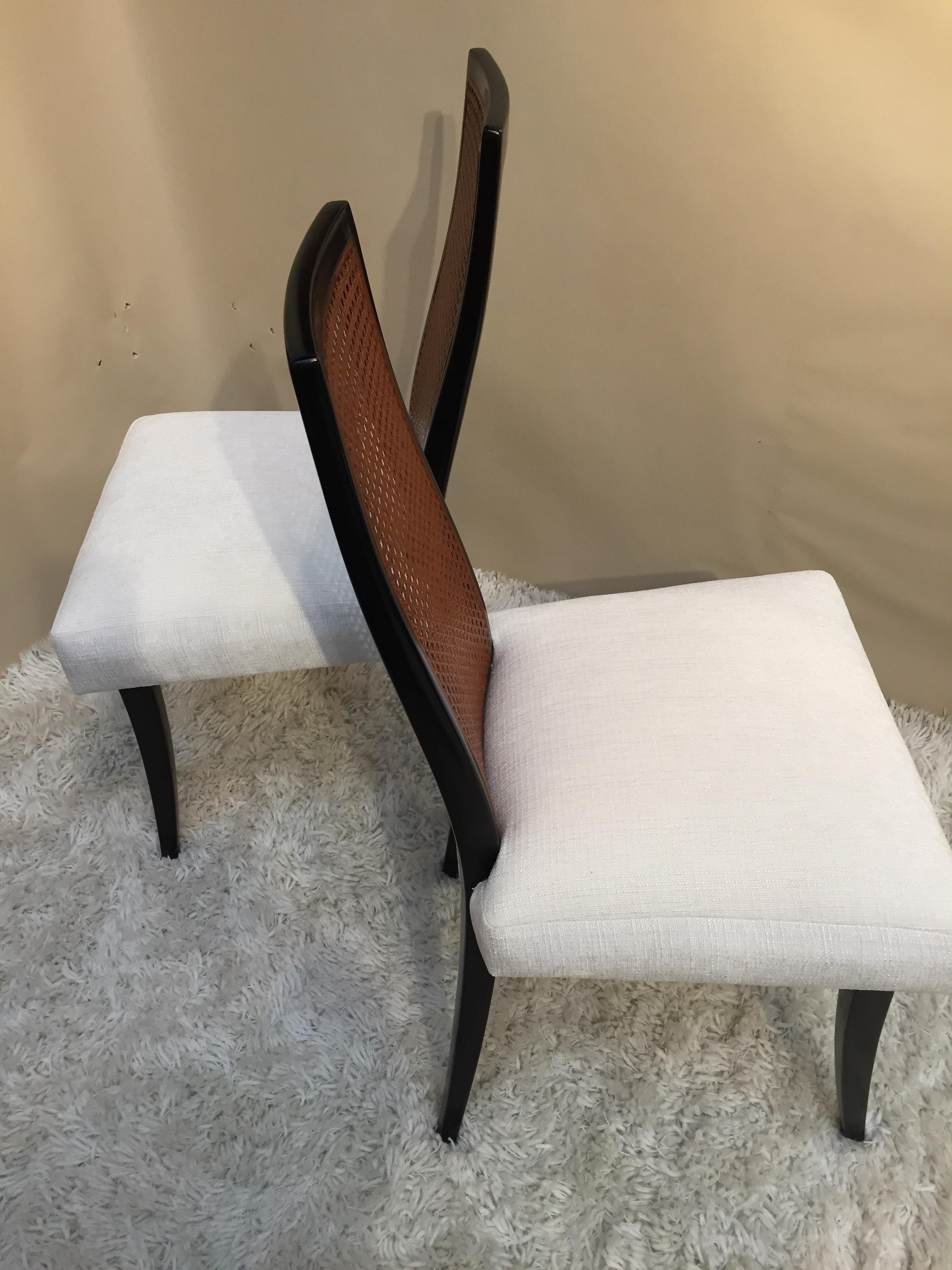 Mid-Century Modern Harvey Probber Tall Cane Back Chairs