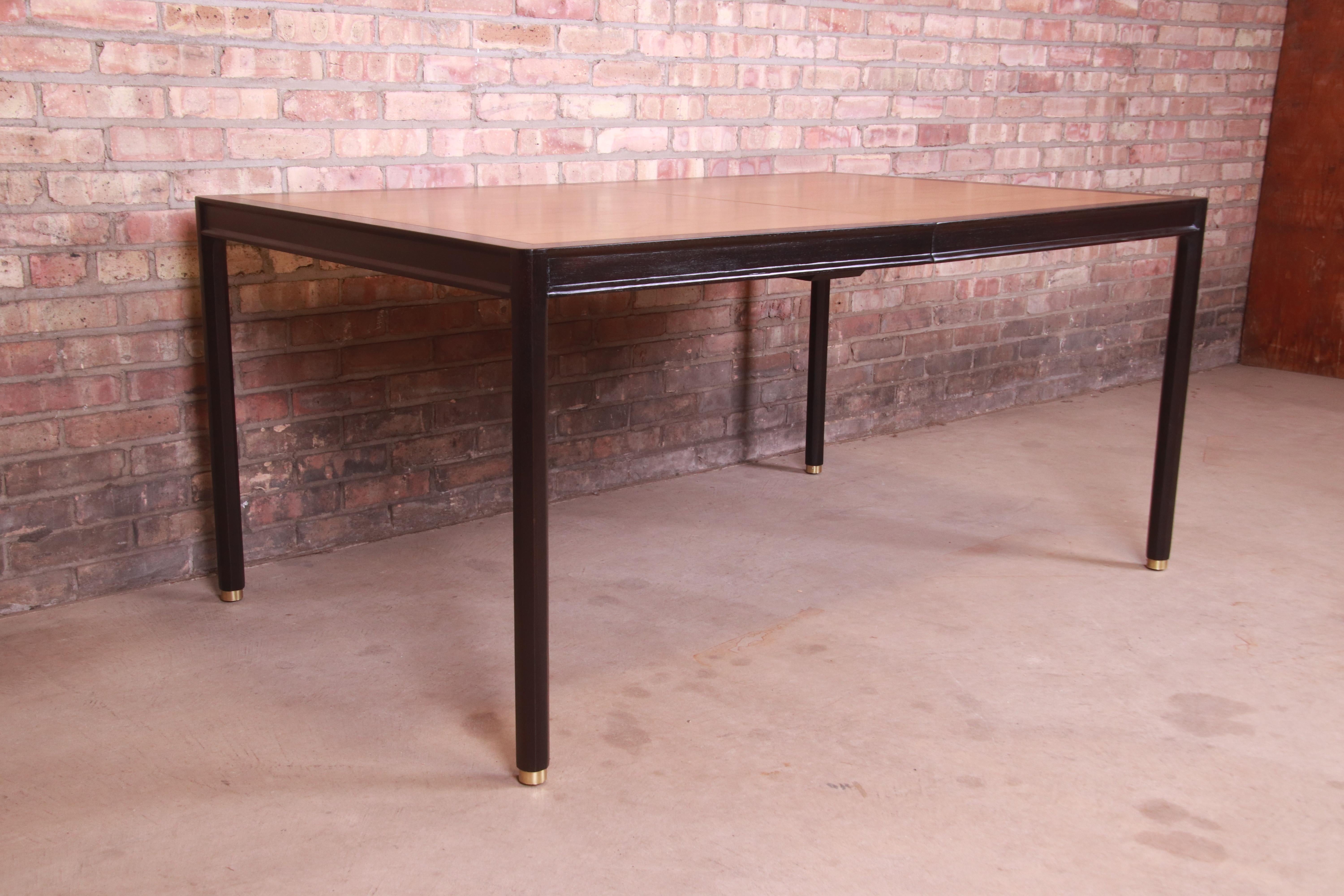 Harvey Probber Mesa de comedor extensible de teca y caoba ebonizada, repintada en venta 7