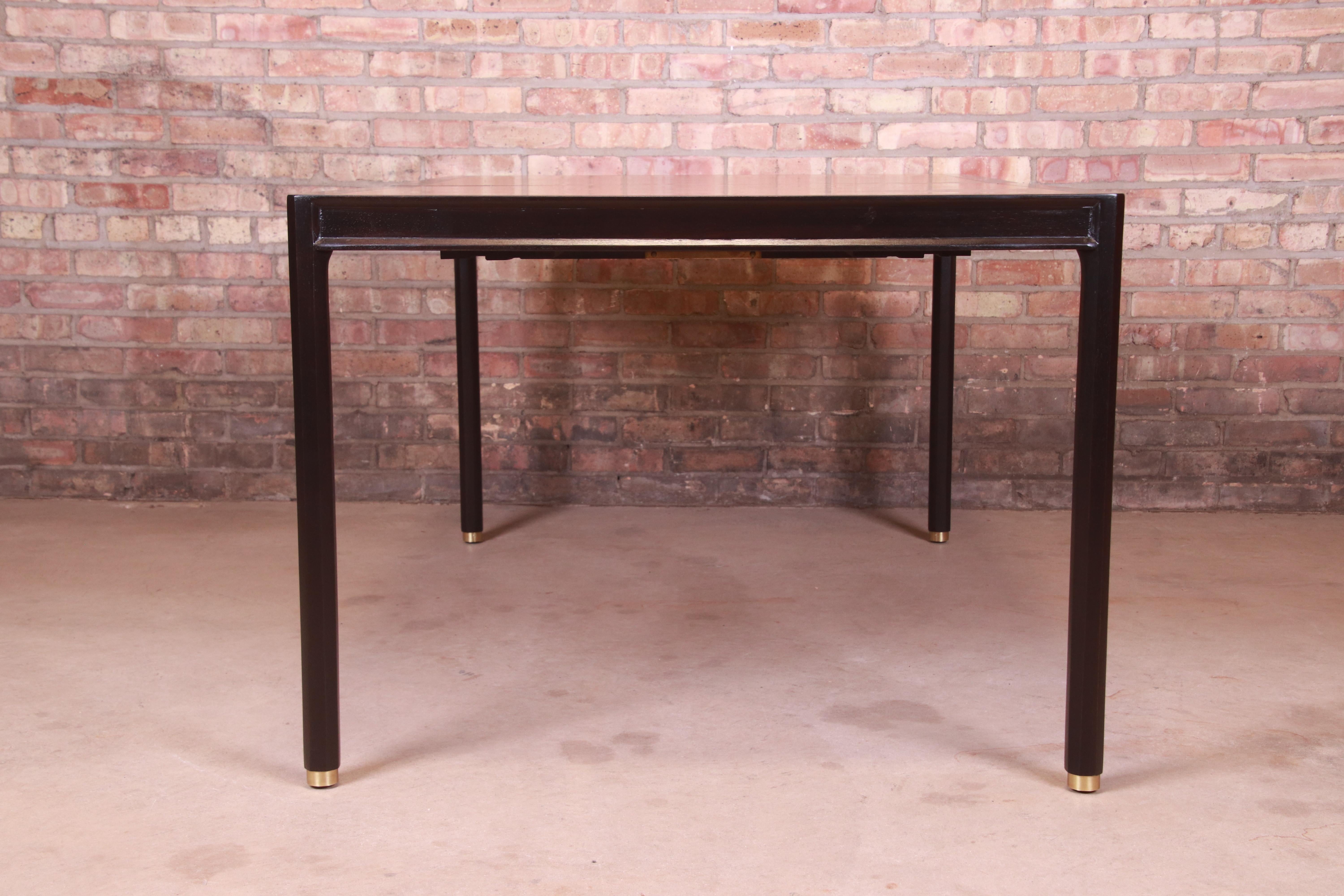 Harvey Probber Teak and Ebonized Mahogany Extension Dining Table, Refinished For Sale 10