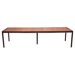 Harvey Probber Mesa de comedor extensible de teca y caoba ebonizada, repintada