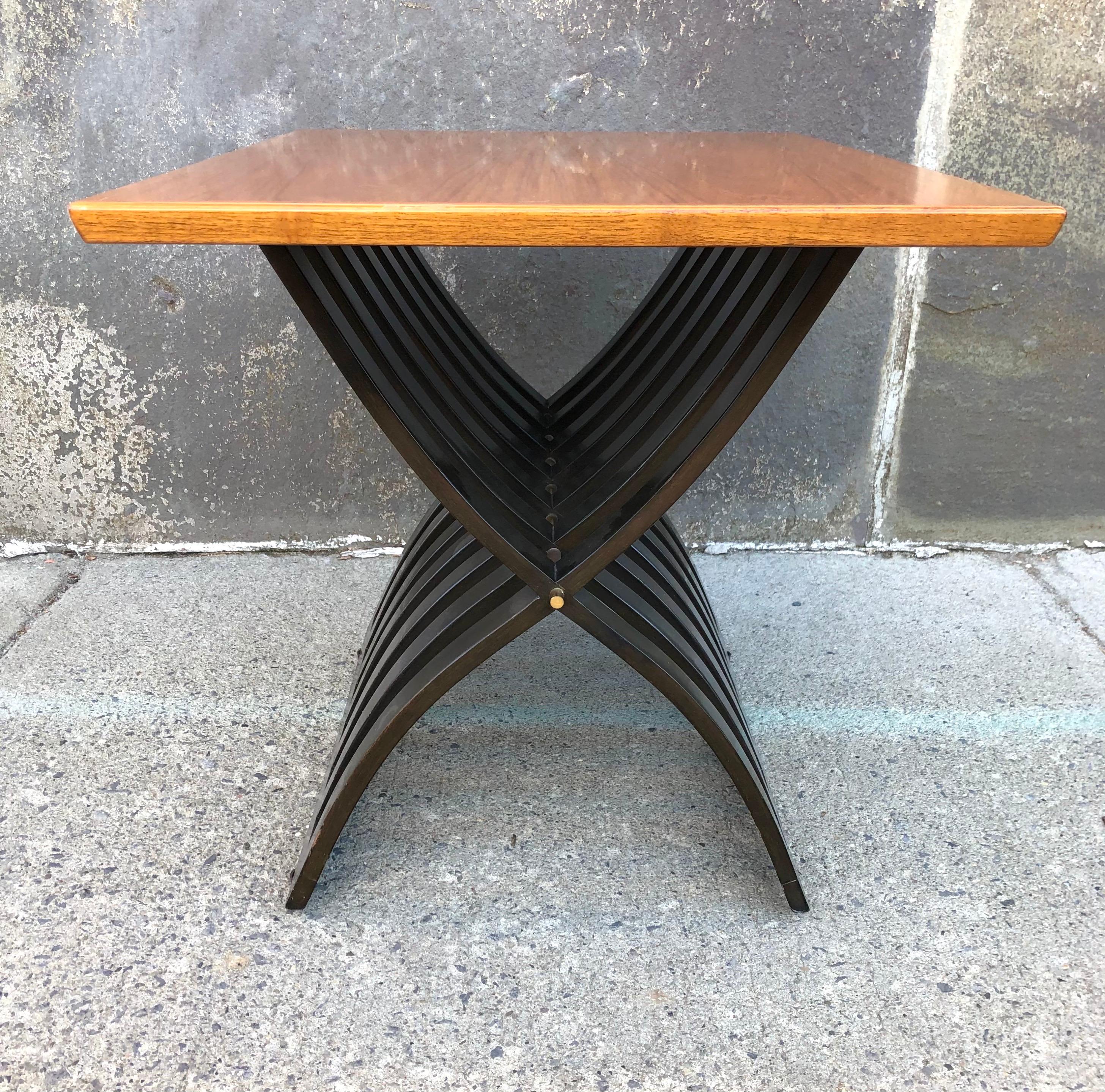 Harvey Probber Teak and Mahogany Side Table In Good Condition For Sale In Brooklyn, NY