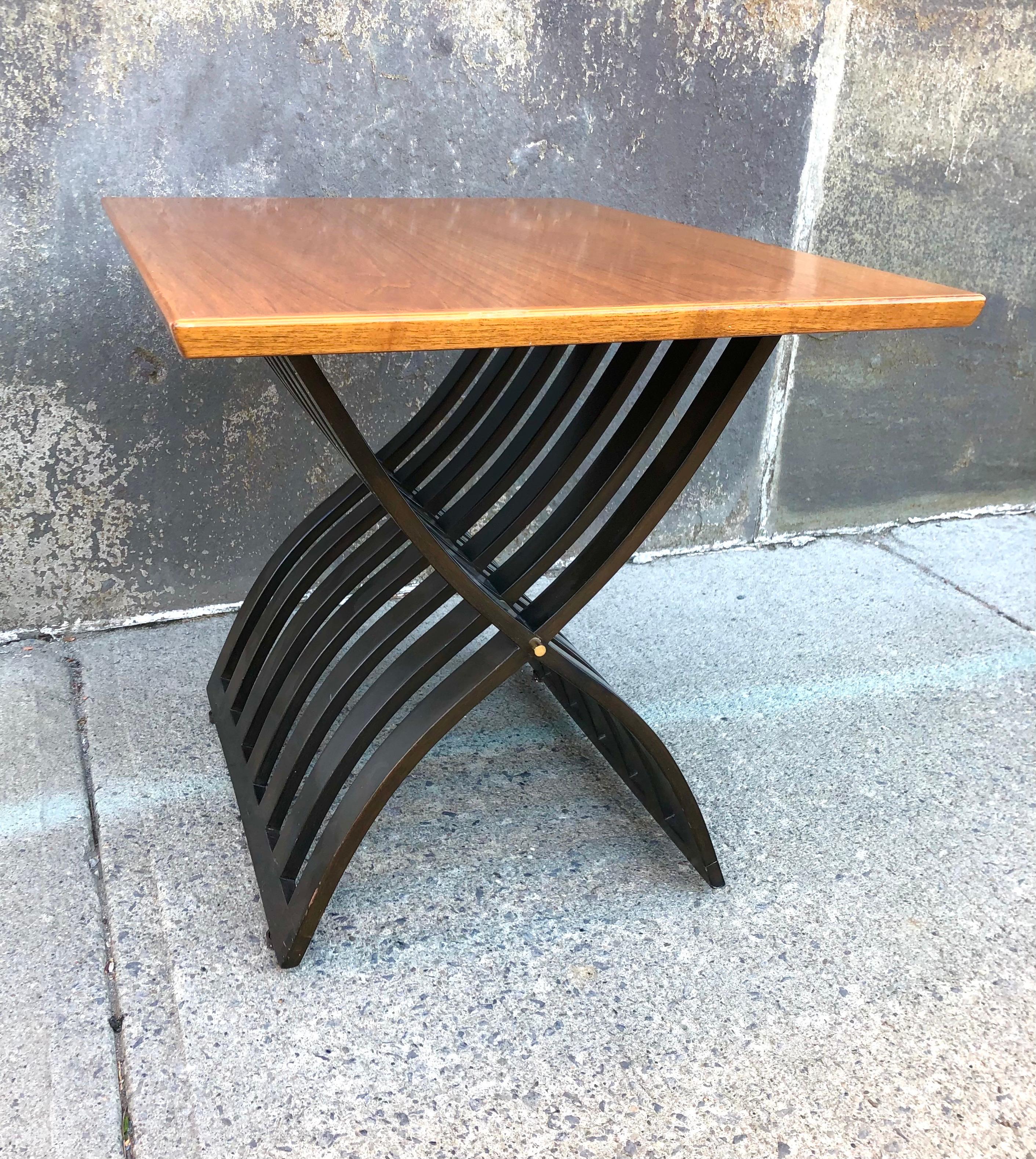 Mid-20th Century Harvey Probber Teak and Mahogany Side Table For Sale